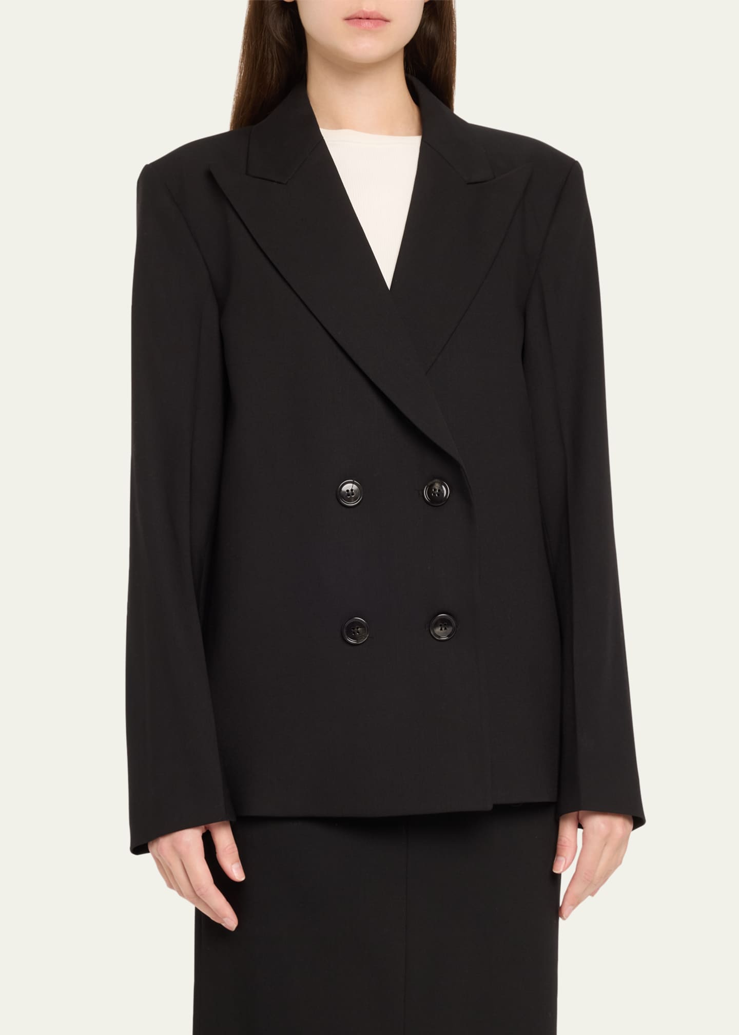 TEURN STUDIOS Double-Breasted Wool Blazer Image 4 of 5