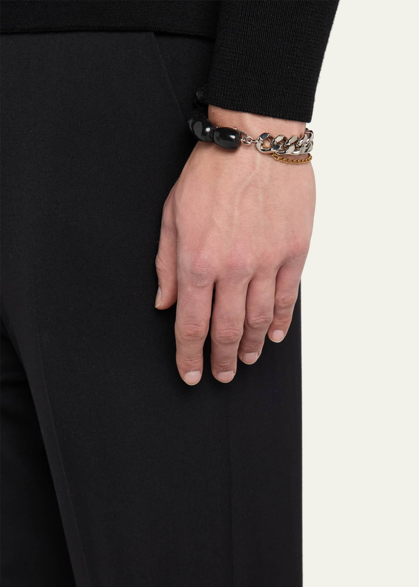 Dries Van Noten Men's Stone and Chain Bracelet Image 2 of 4