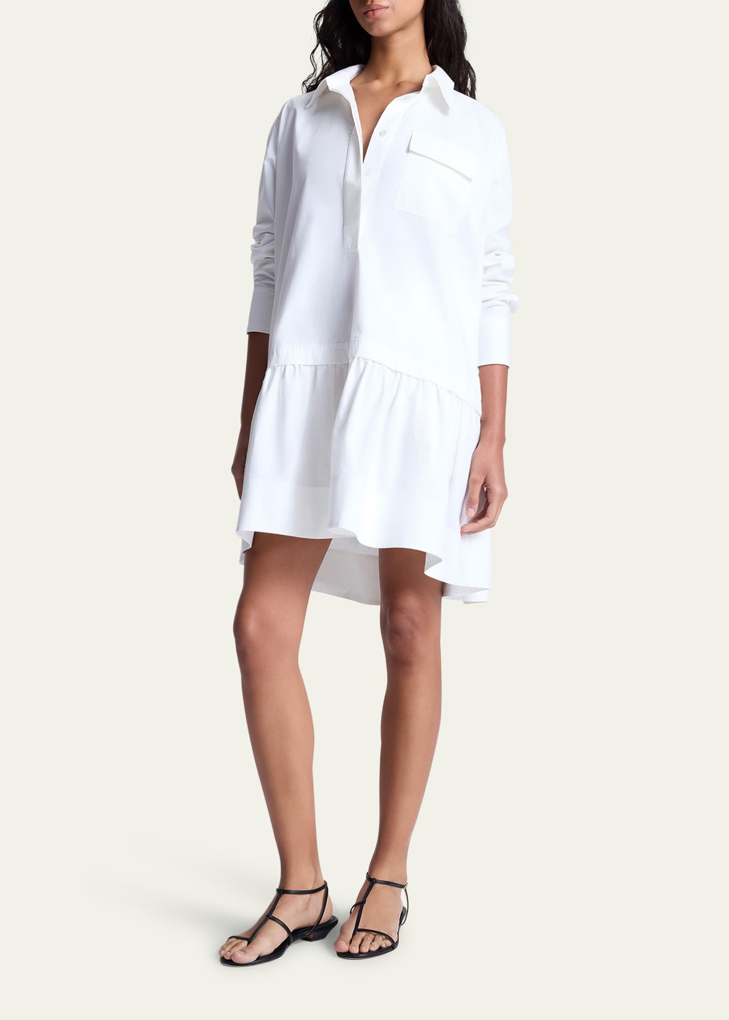 A.L.C. Brooke Long-Sleeve Drop-Waist Mini Dress Image 2 of 5