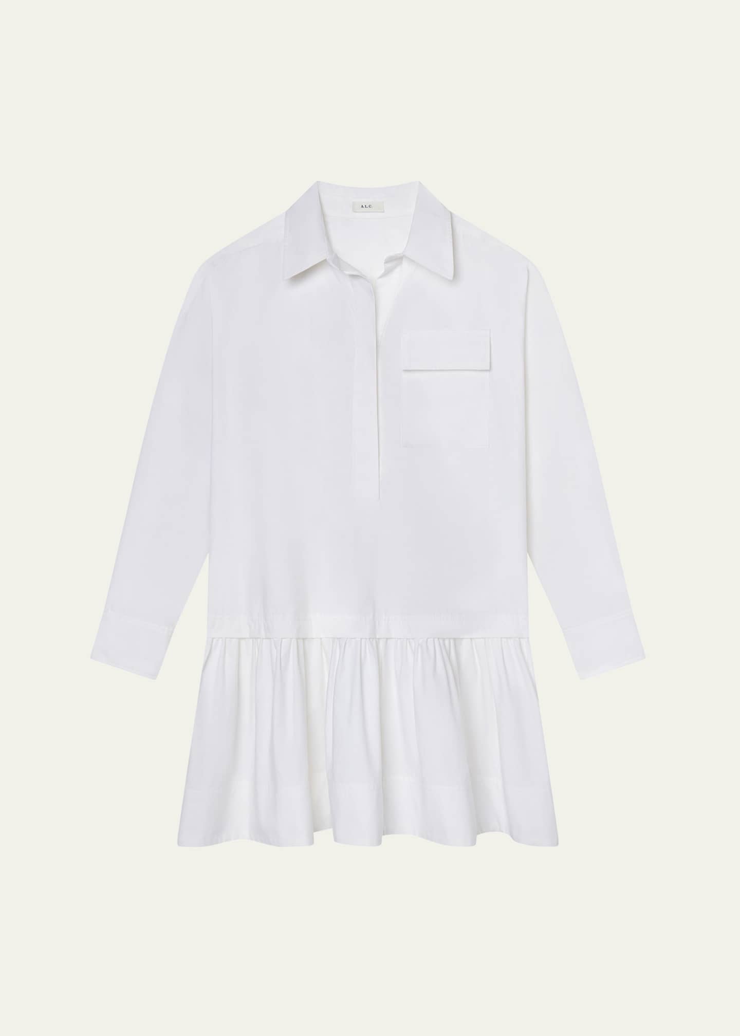A.L.C. Brooke Long-Sleeve Drop-Waist Mini Dress Image 1 of 5