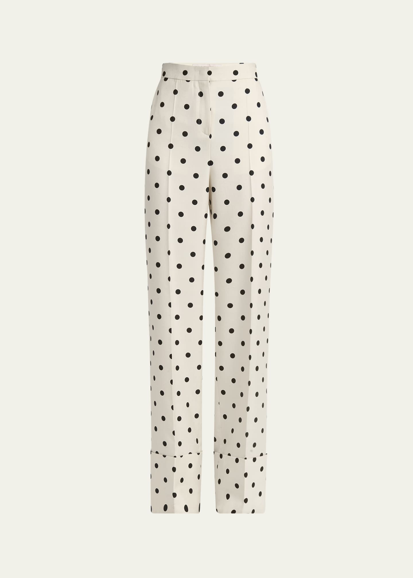 Valentino Garavani Polka Dot Straight Leg Silk Trousers Image 1 of 5
