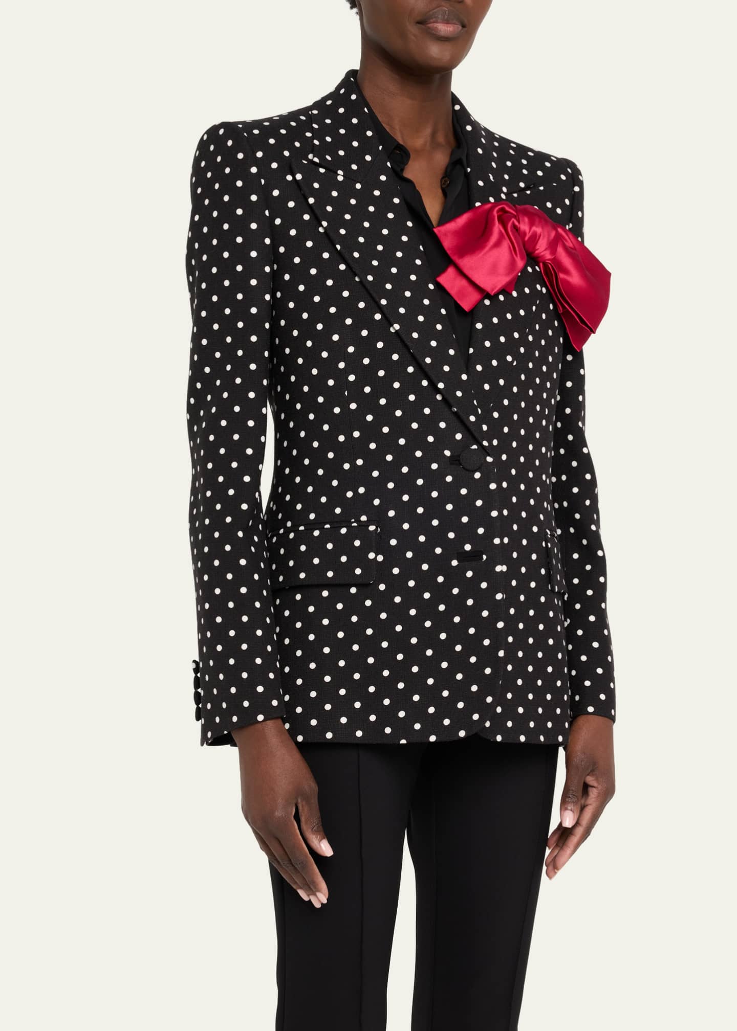 Valentino Garavani Polka Dot Blazer With Bow Image 4 of 5