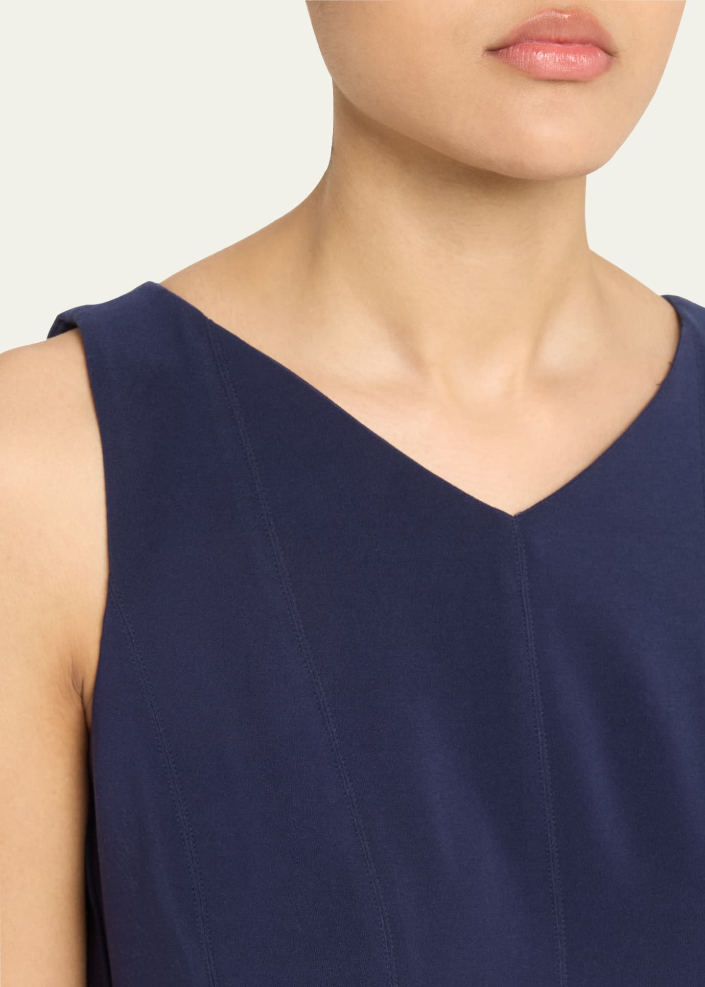 Milly Sleeveless Stretch Cady Fit-&-Flare Mini Dress Image 5 of 5