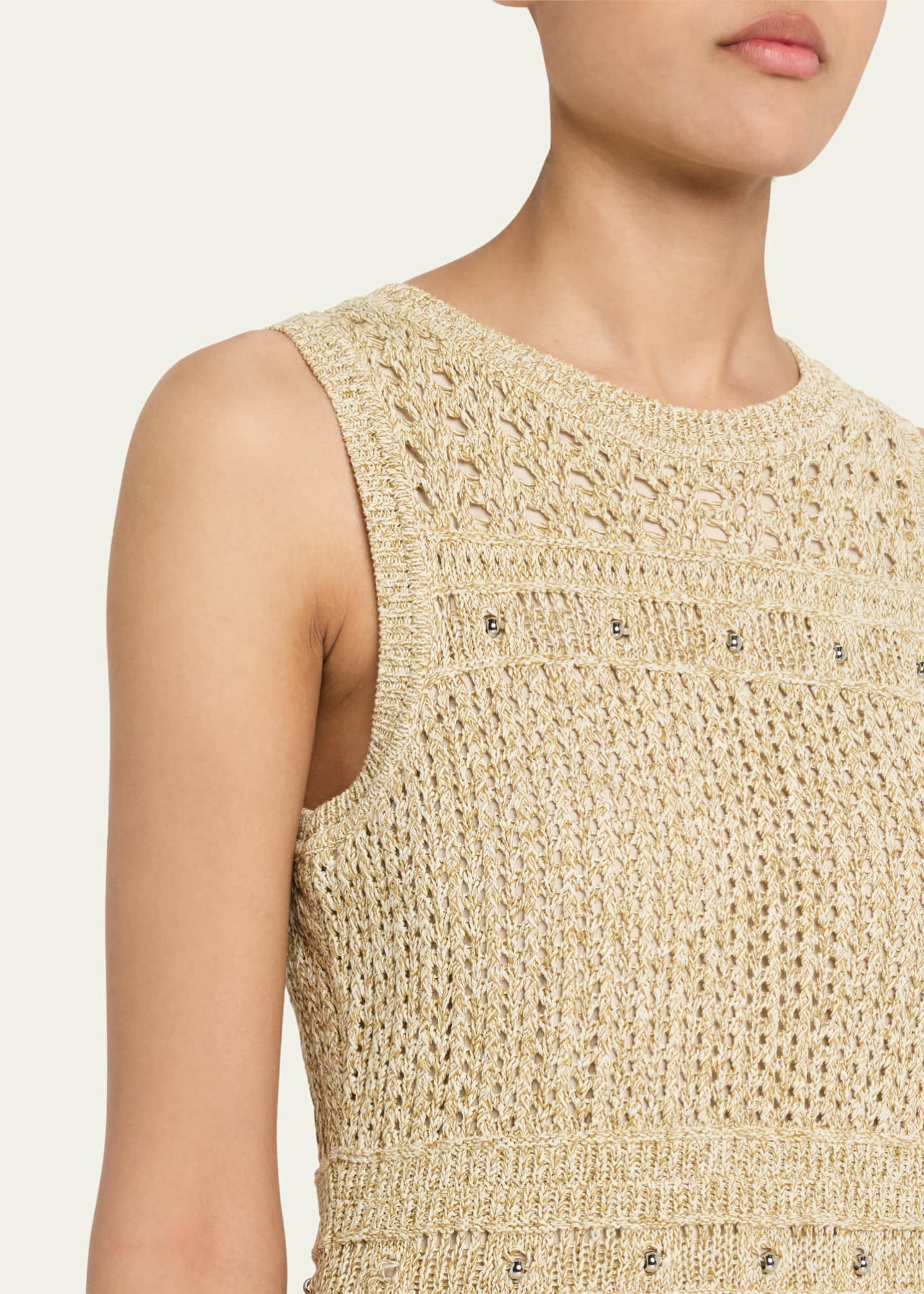 Milly Beaded Fringe-Hem Knit Mini Dress Image 5 of 5