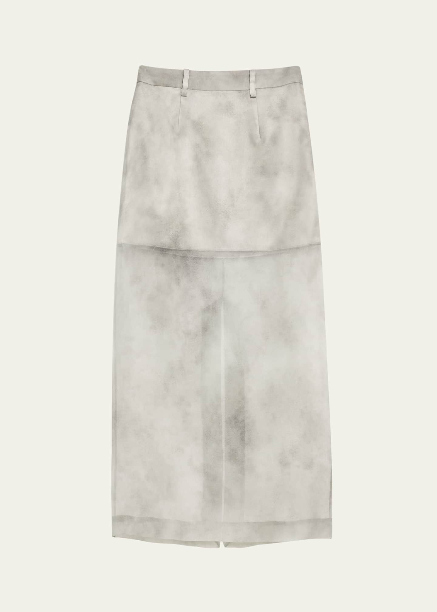 GRACE LING Fog Print Silk Organza Midi Skirt Image 1 of 5