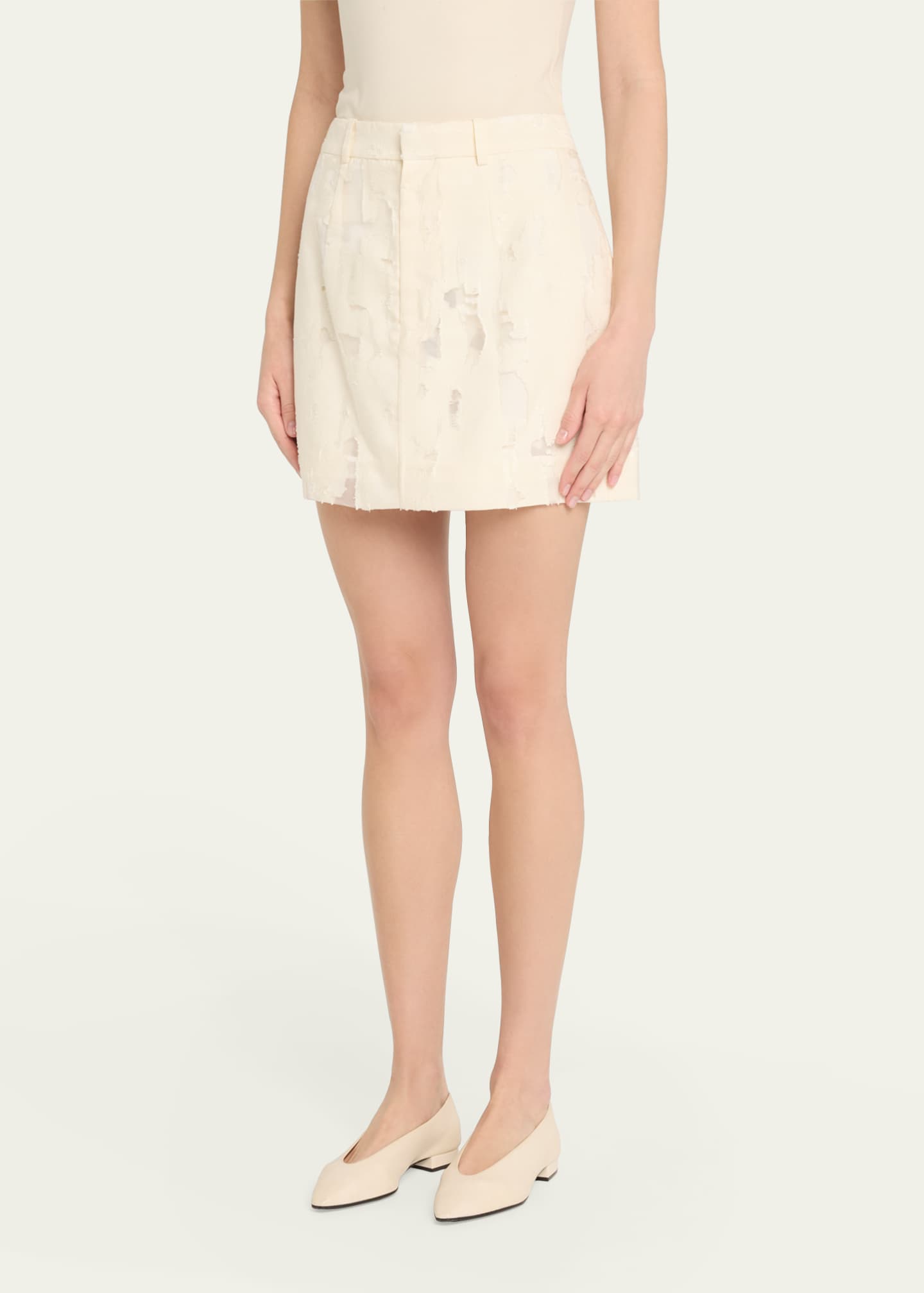 GRACE LING Distressed Burnout Mini Skirt Image 4 of 5