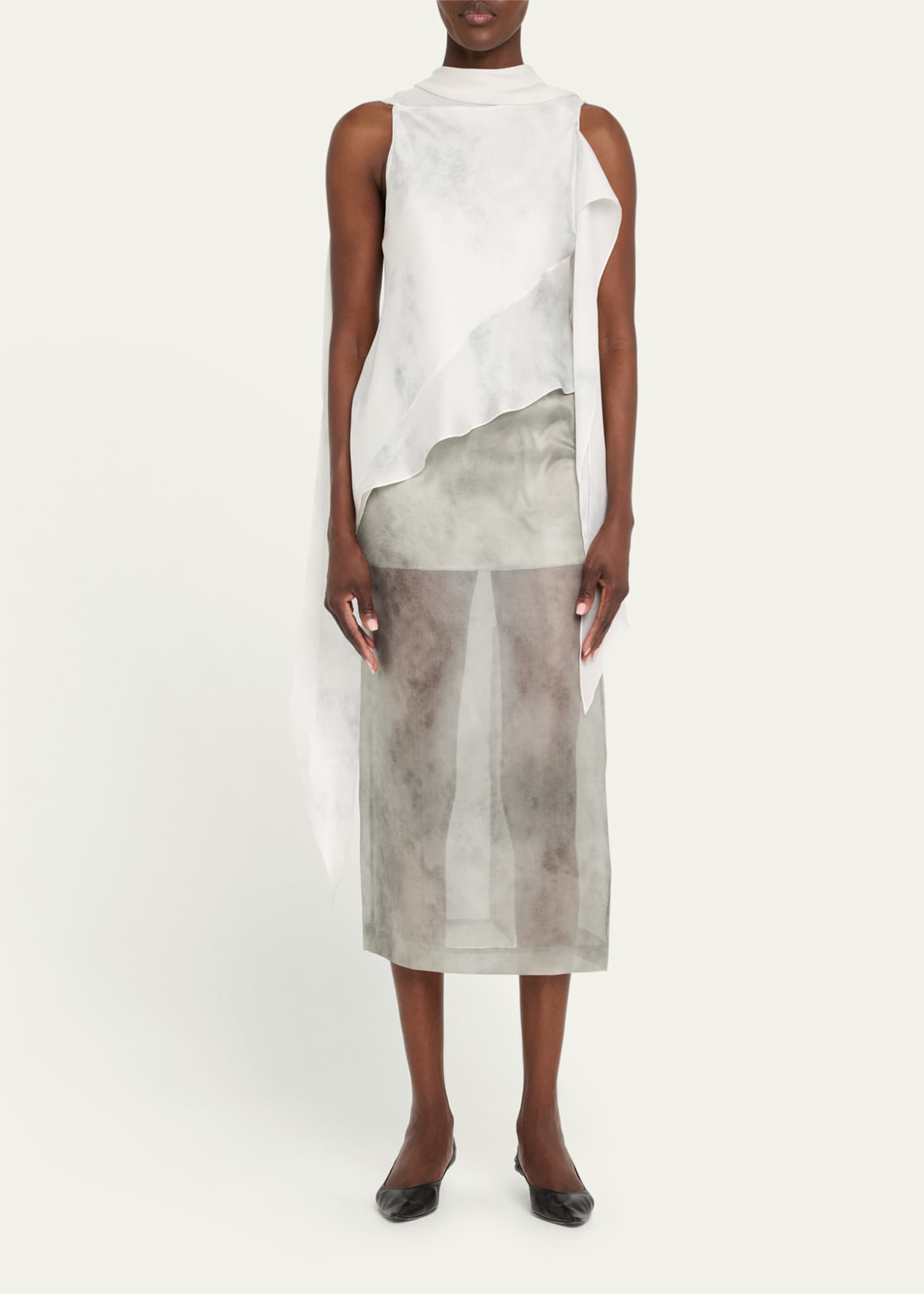 GRACE LING Silk Bias Scarf Top Image 2 of 5