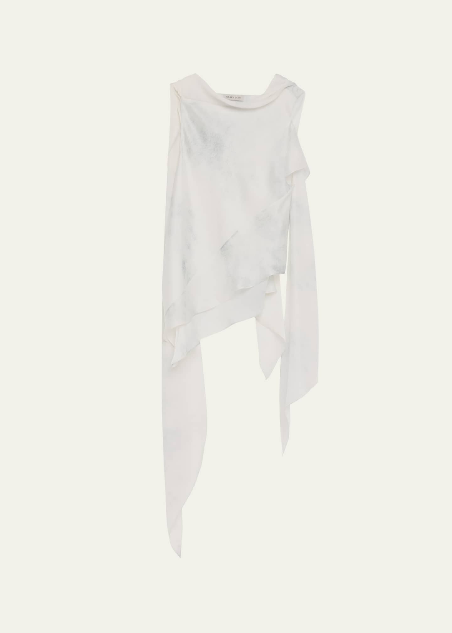 GRACE LING Silk Bias Scarf Top Image 1 of 5