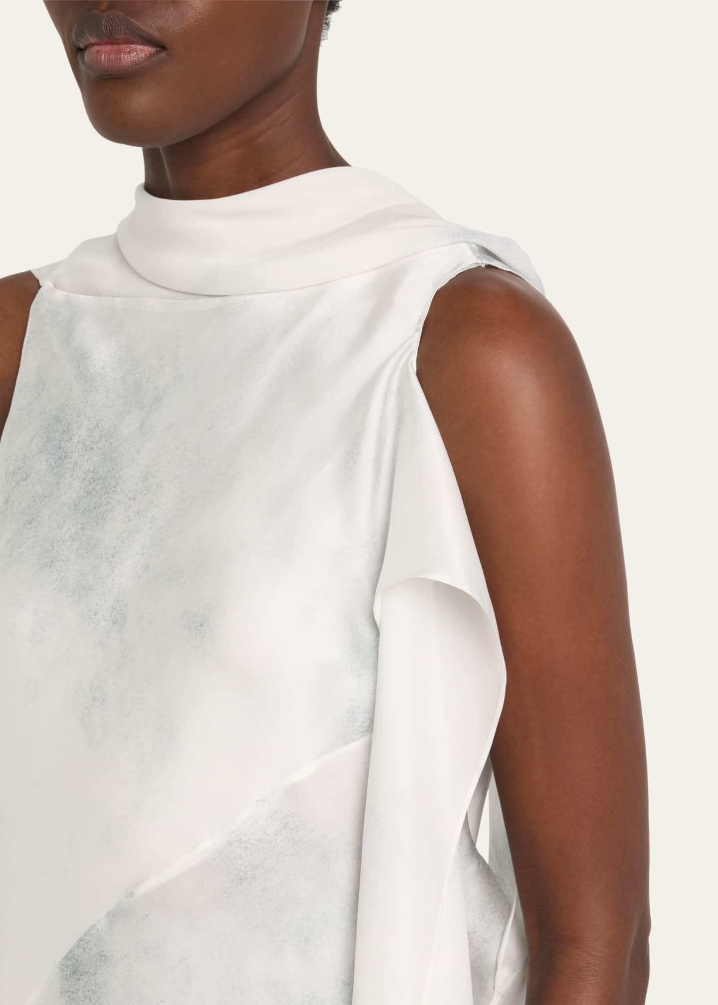 GRACE LING Silk Bias Scarf Top Image 5 of 5