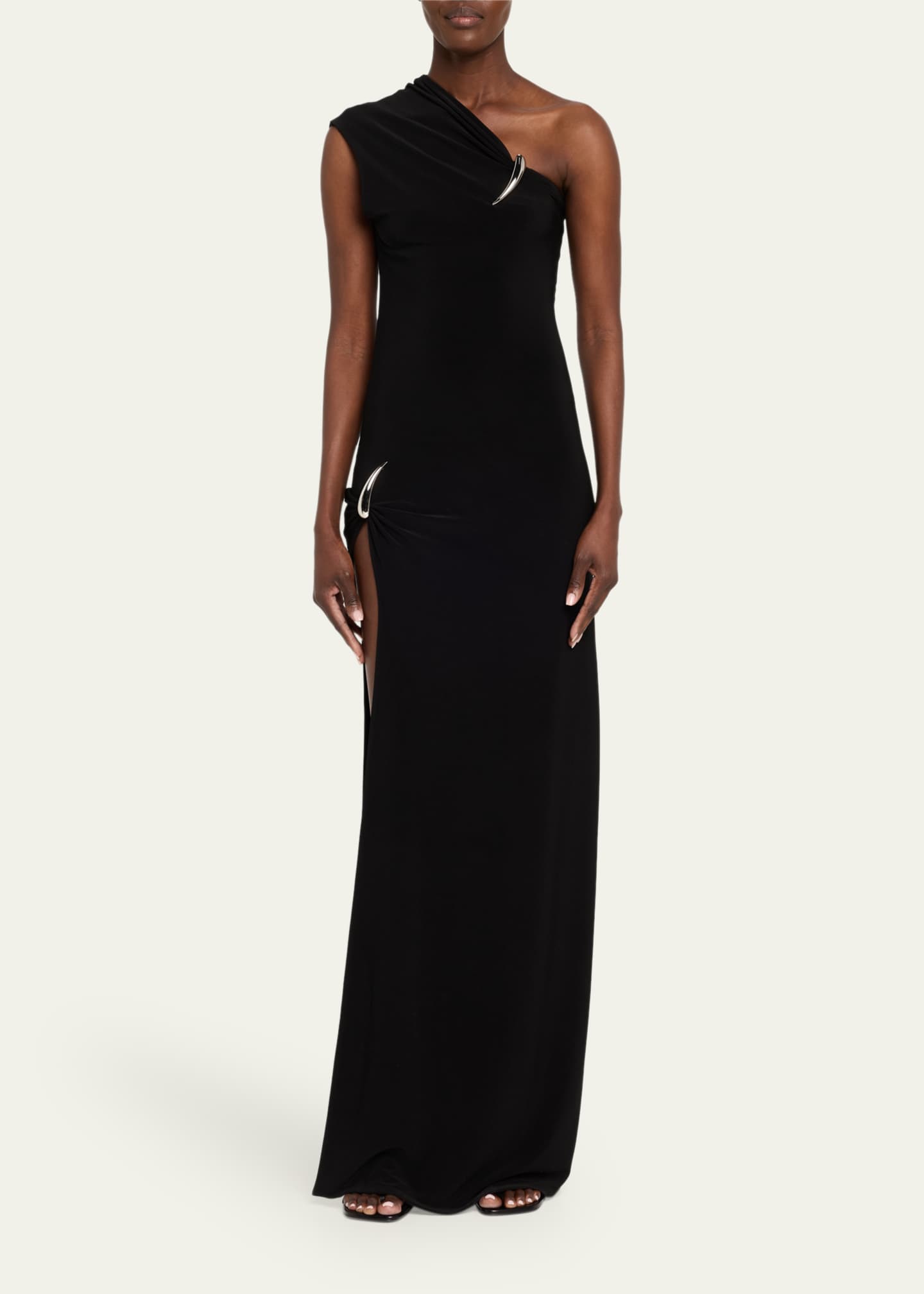 GRACE LING One-Shoulder Claw Slit Gown Image 2 of 5