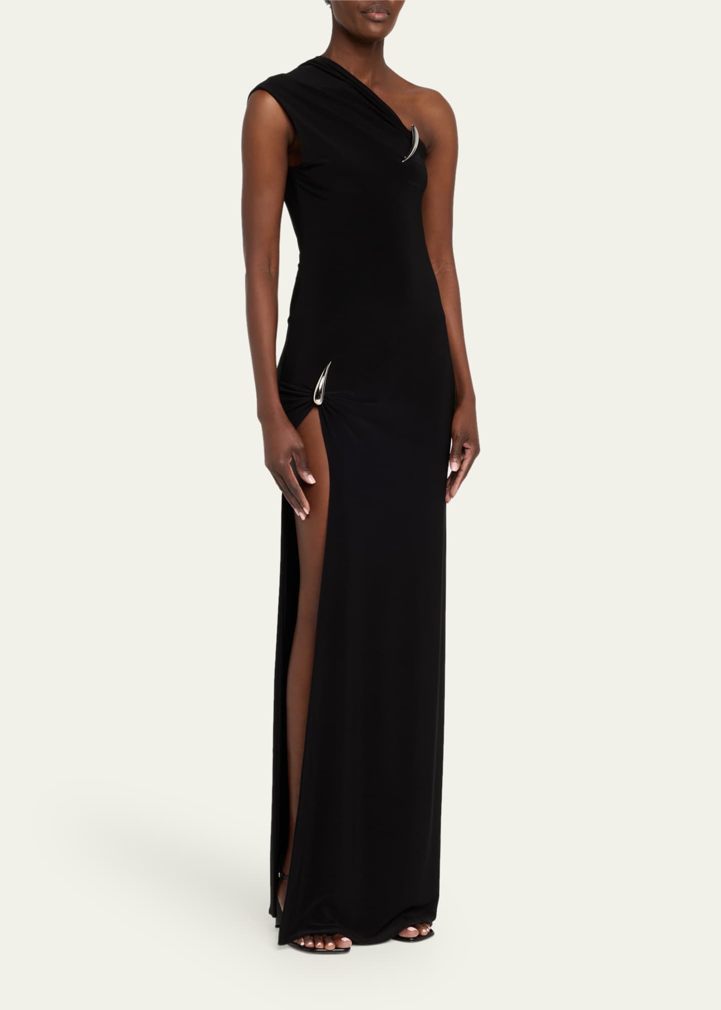 GRACE LING One-Shoulder Claw Slit Gown Image 4 of 5