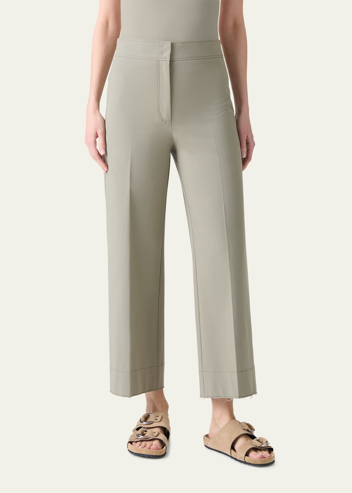 Akris punto Chieko Cropped Bi-Stretch Cotton Pants Image 2 of 5