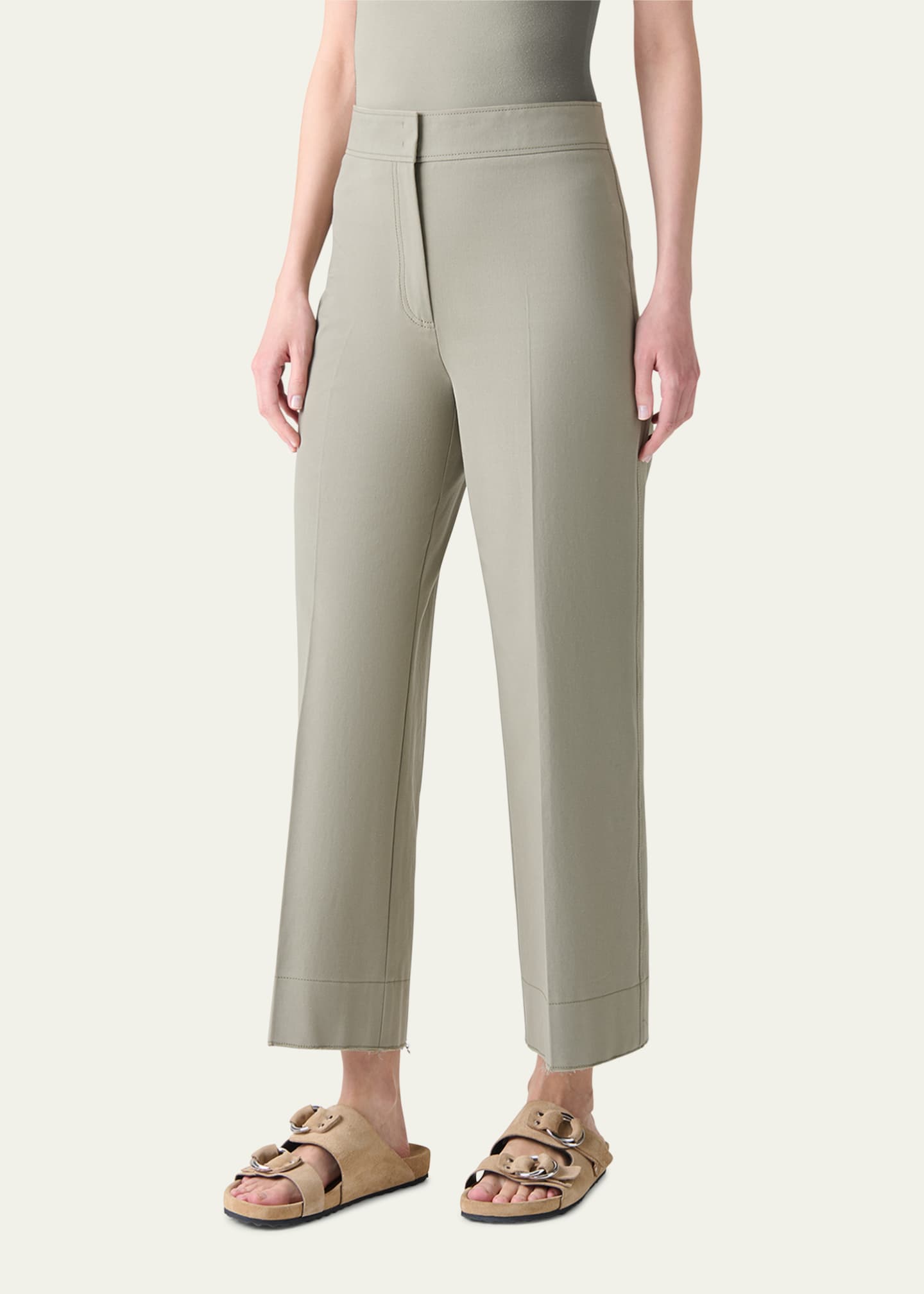 Akris punto Chieko Cropped Bi-Stretch Cotton Pants Image 4 of 5