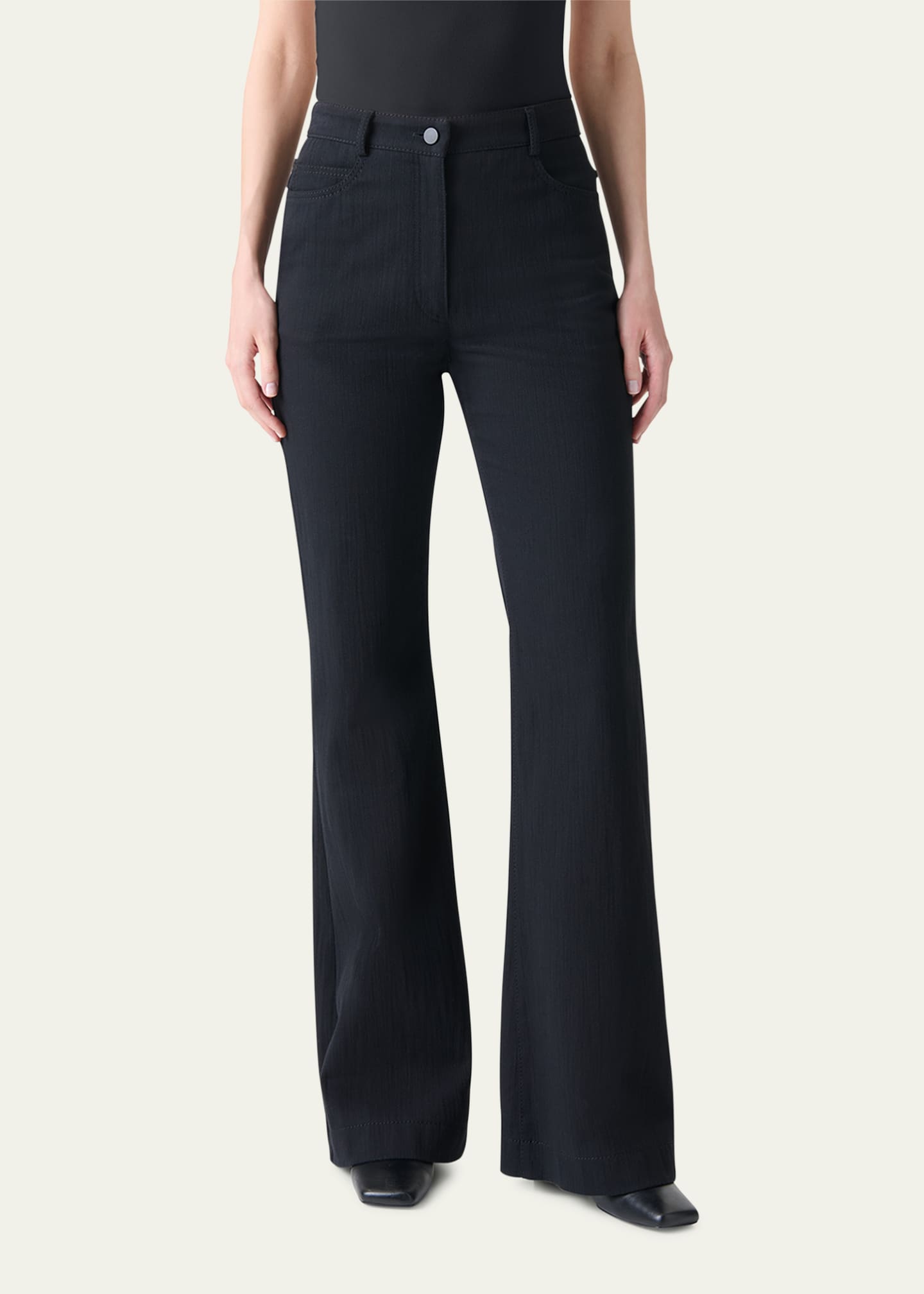 Akris punto Flared Stretch Denim Tailored Pants Image 2 of 5