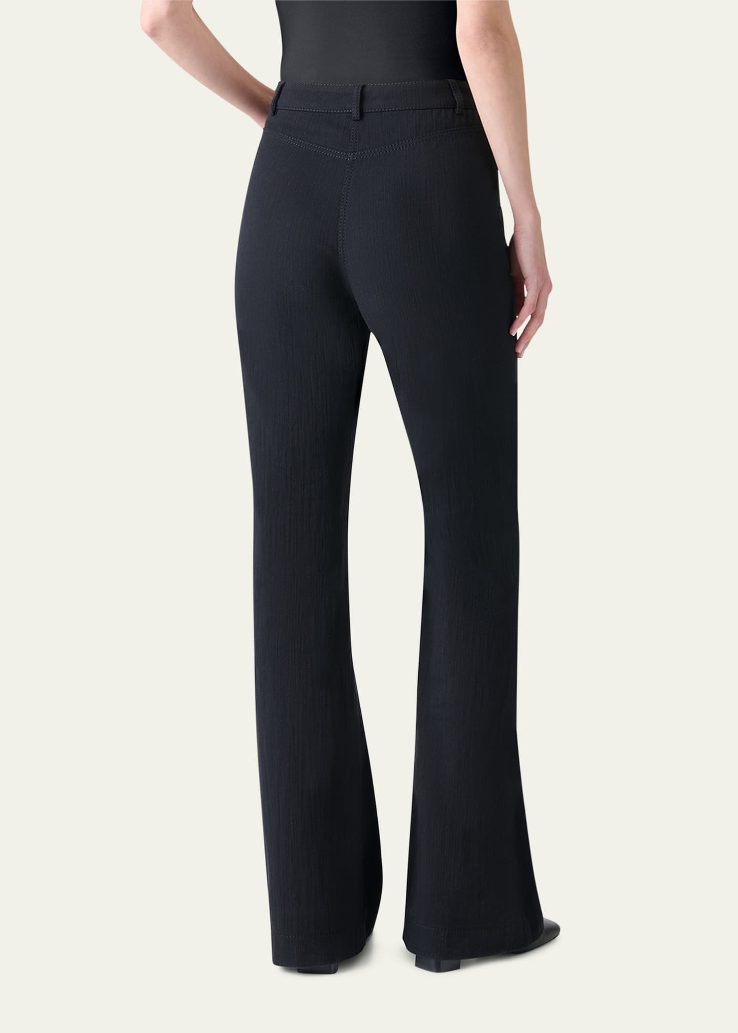 Akris punto Flared Stretch Denim Tailored Pants Image 3 of 5