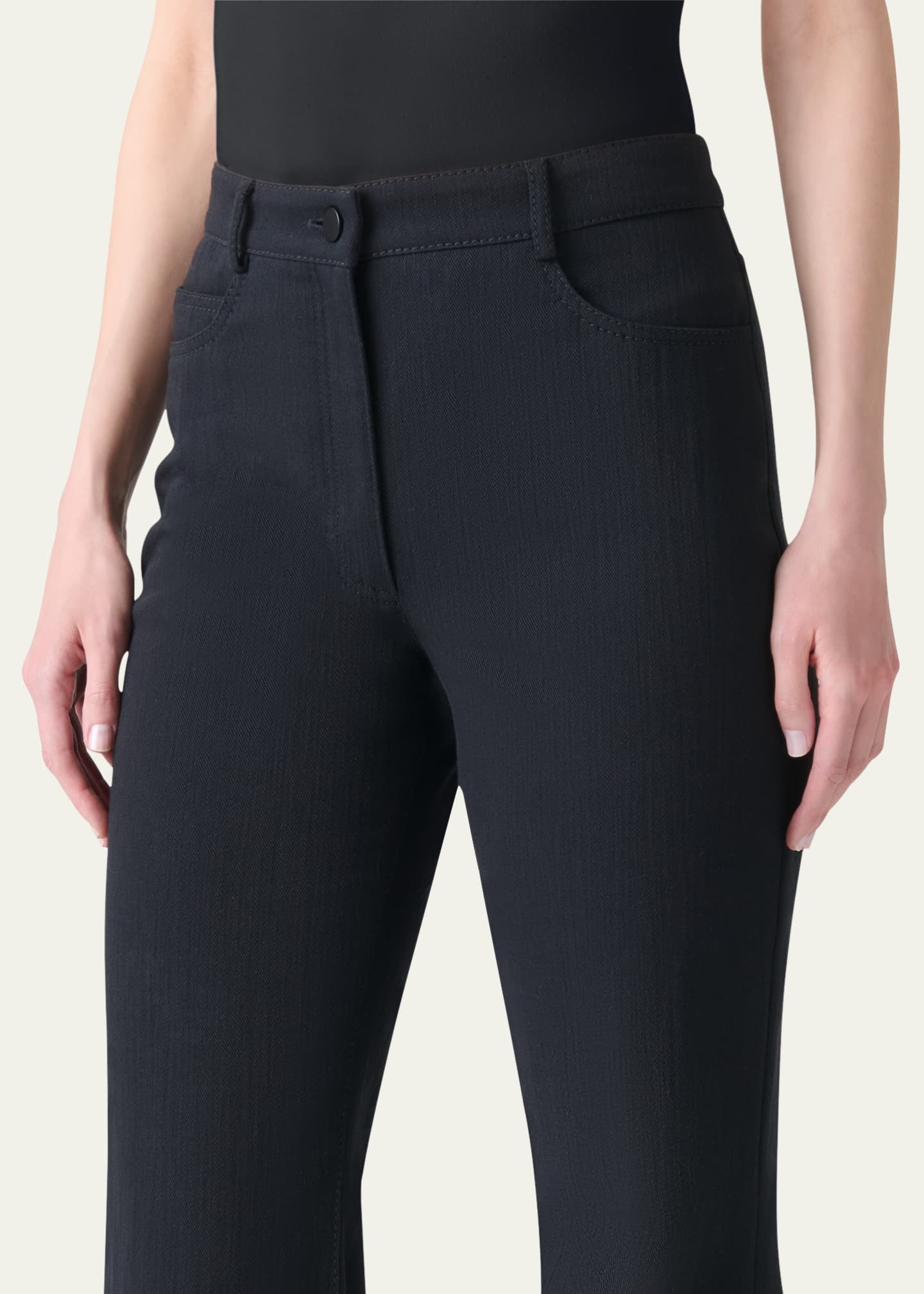 Akris punto Flared Stretch Denim Tailored Pants Image 5 of 5