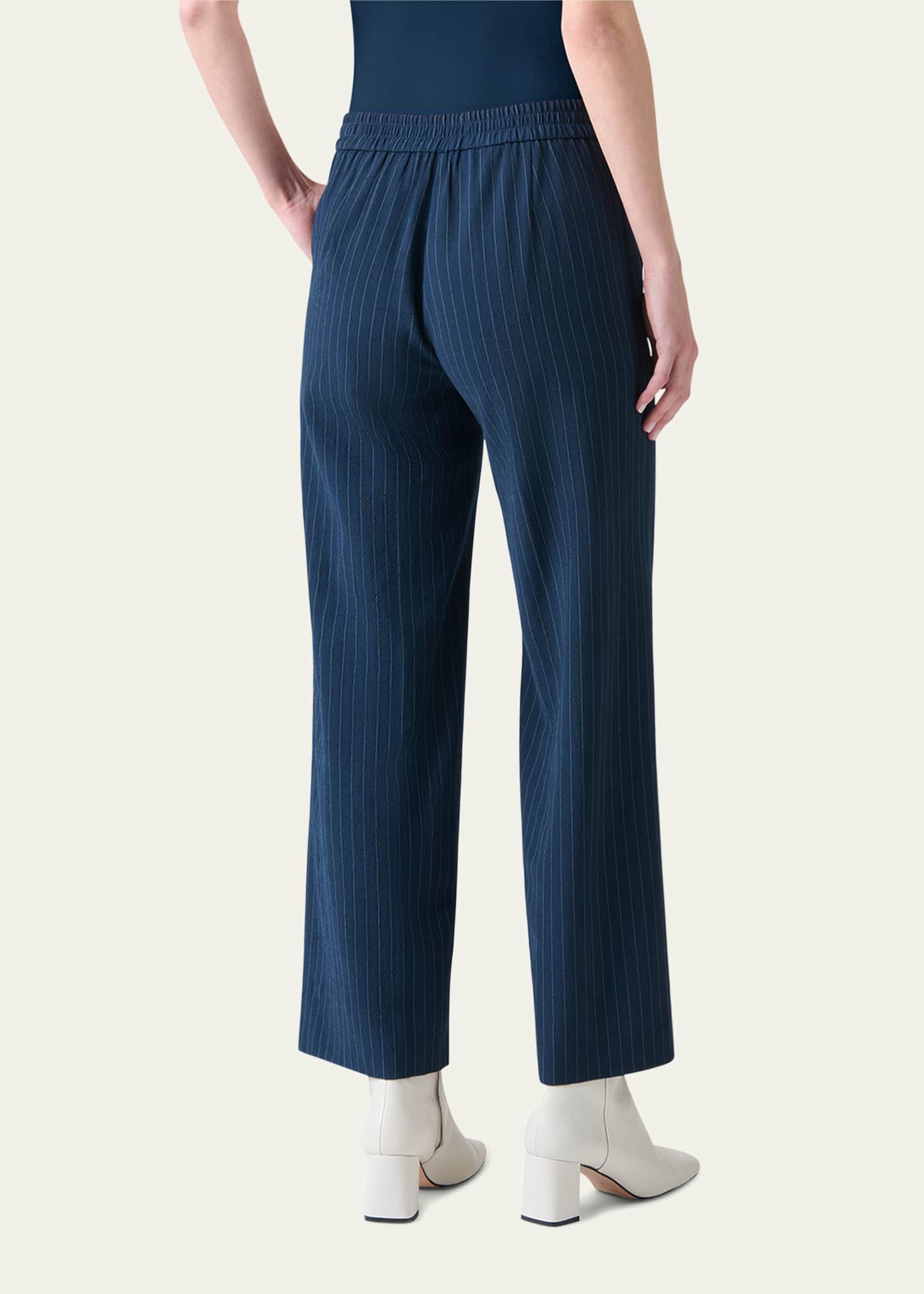 Akris punto Marlon Striped Cool Wool Crepe Pants Image 3 of 5