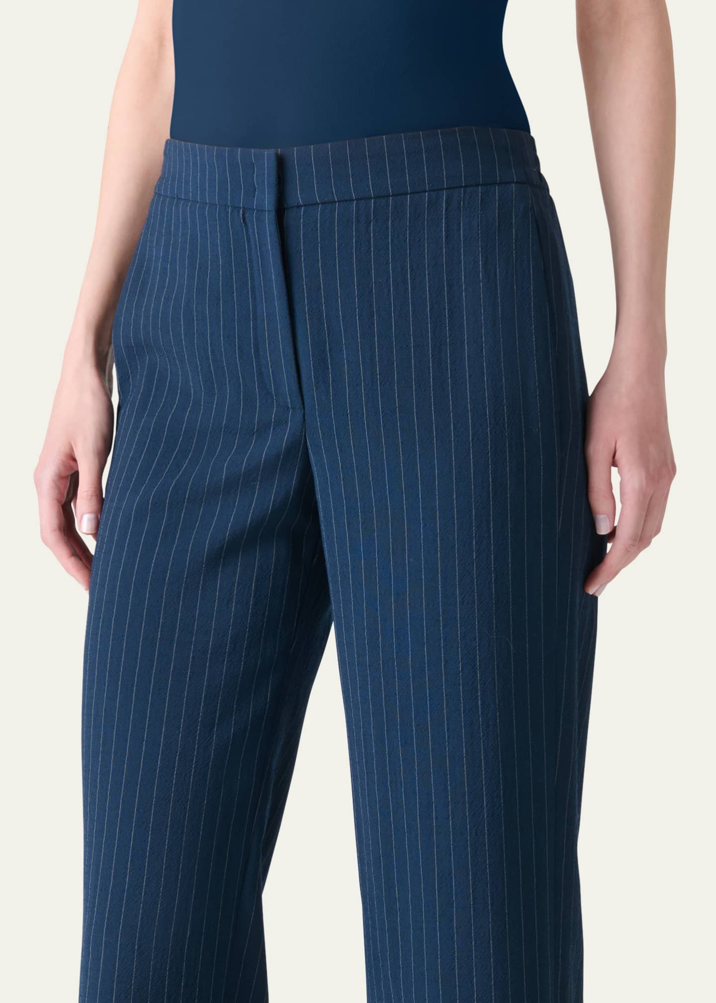 Akris punto Marlon Striped Cool Wool Crepe Pants Image 5 of 5