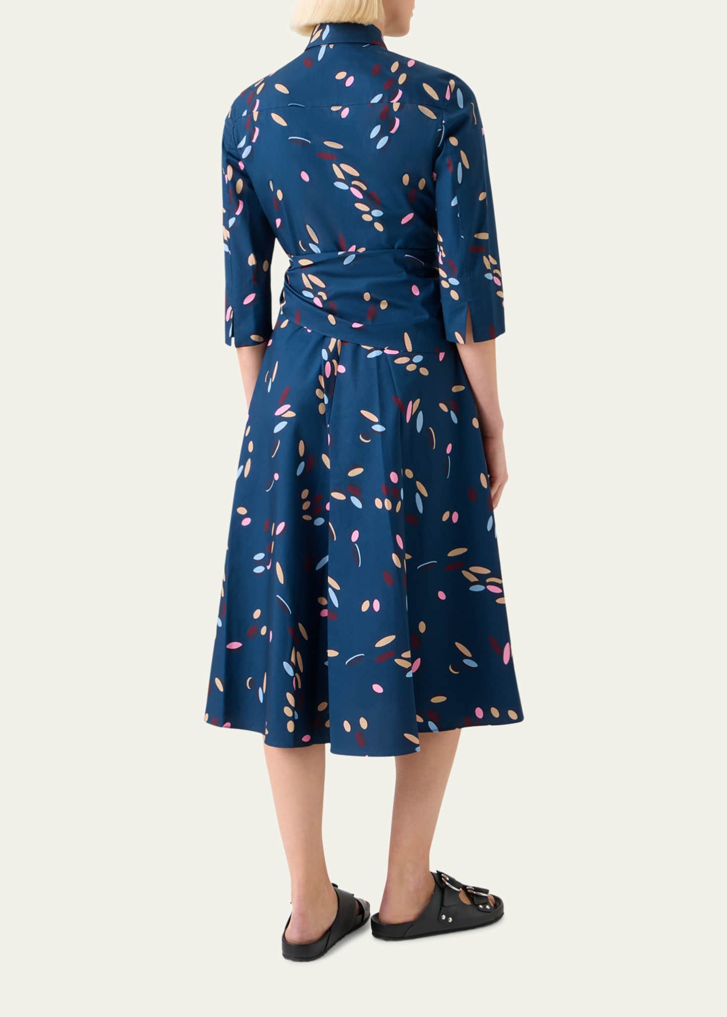 Akris punto Dropping Dots Cotton Poplin Midi Wrap Shirtdress Image 3 of 5