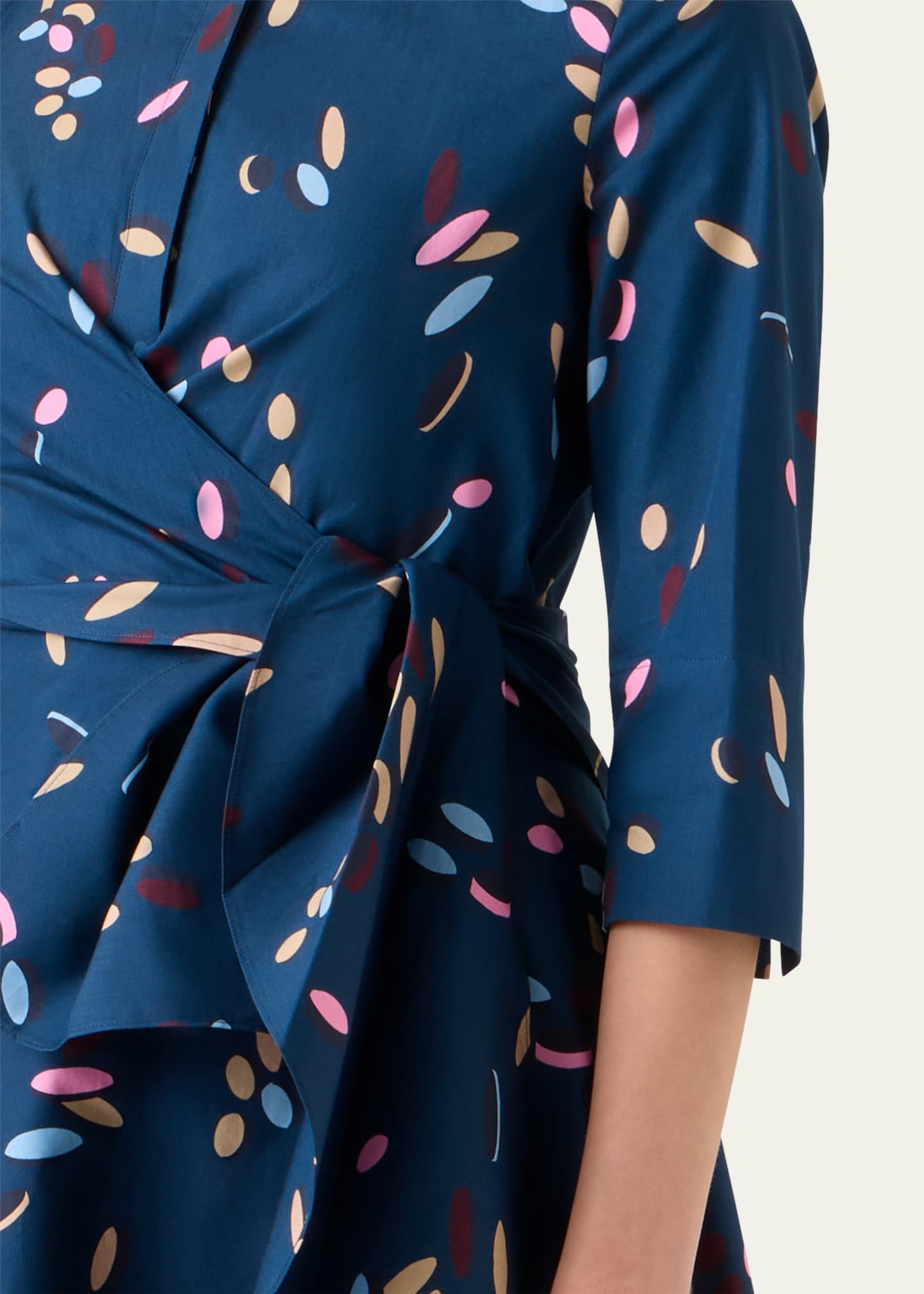 Akris punto Dropping Dots Cotton Poplin Midi Wrap Shirtdress Image 5 of 5