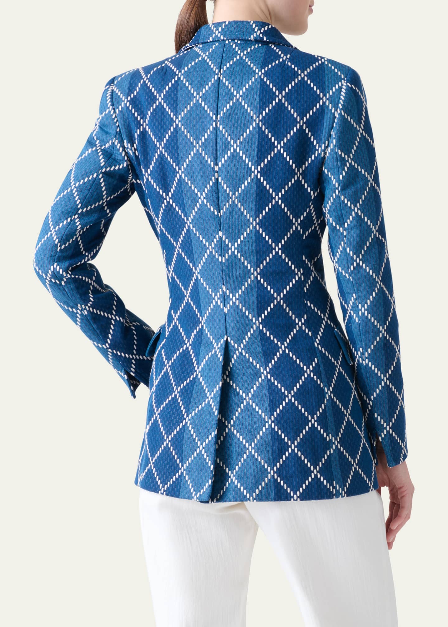 Akris punto Diamond Cotton Jacquard Fitted Blazer Image 3 of 5