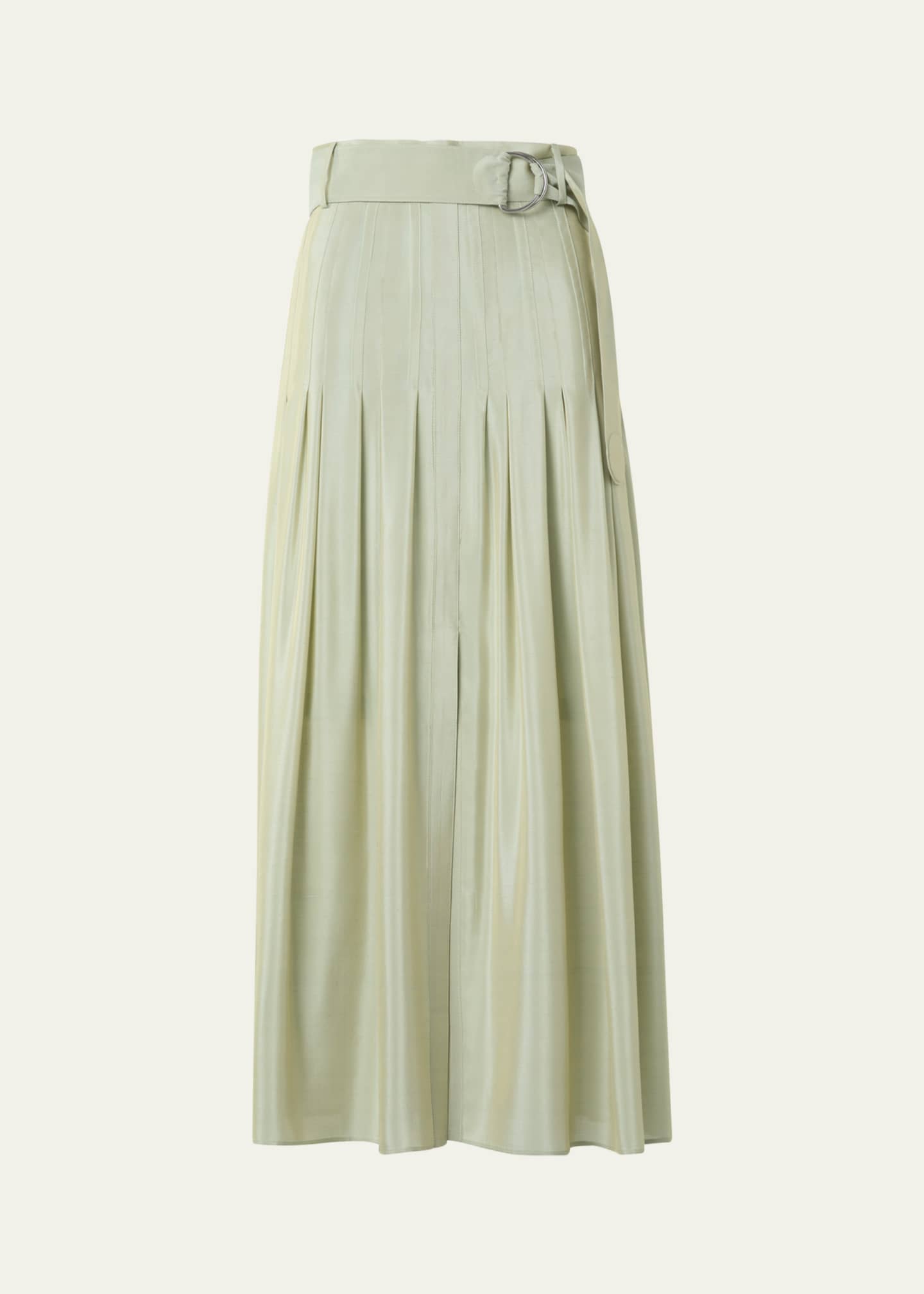 Akris punto Pleated A-Line Batiste Midi Skirt Image 1 of 5