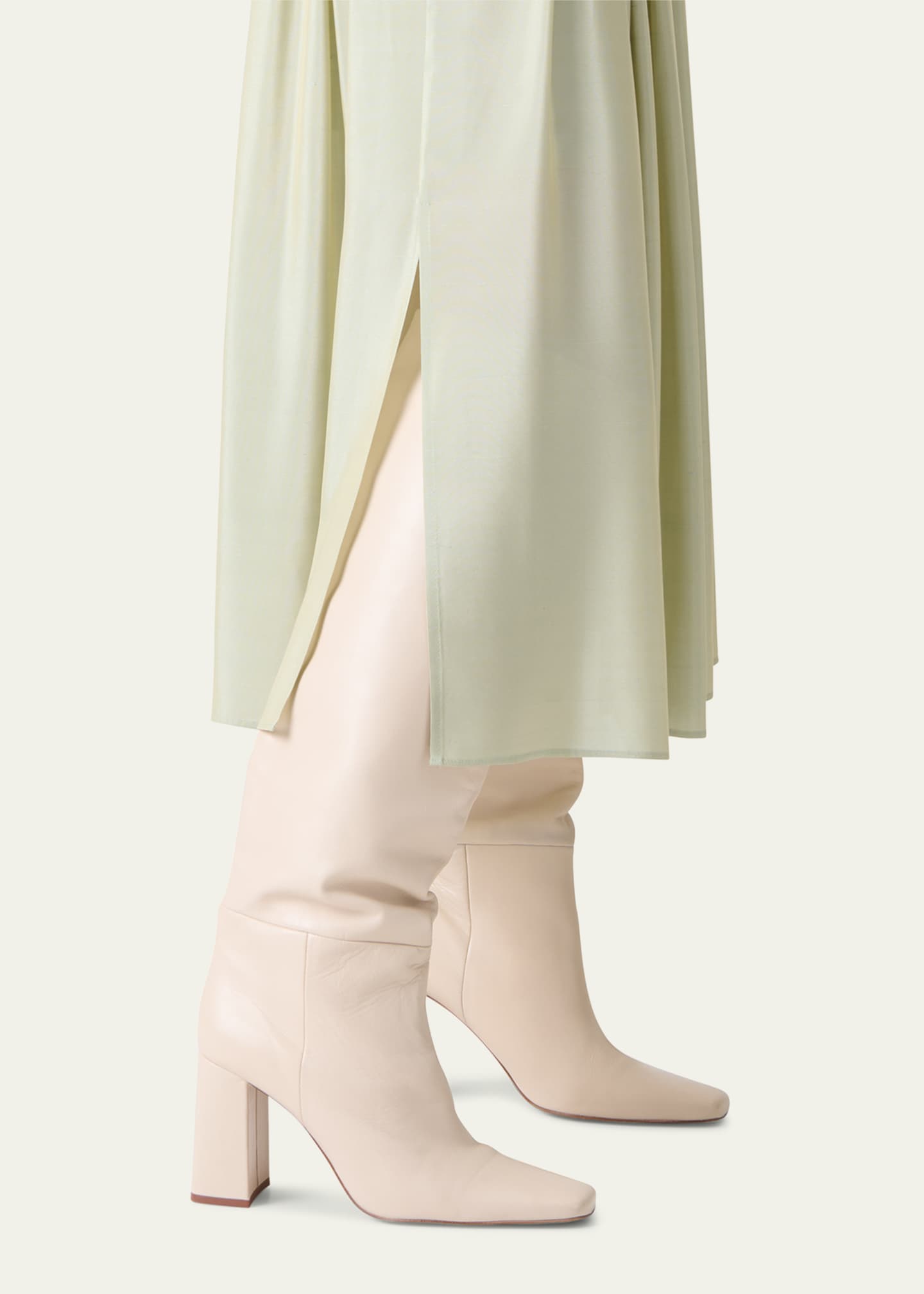 Akris punto Pleated A-Line Batiste Midi Skirt Image 5 of 5