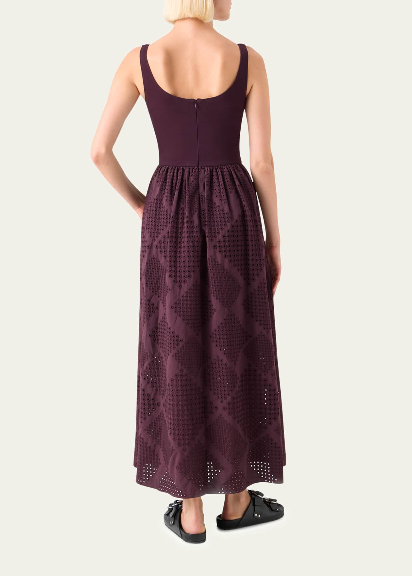 Belted Eyelet-Embroidered Cotton Midi Dress
