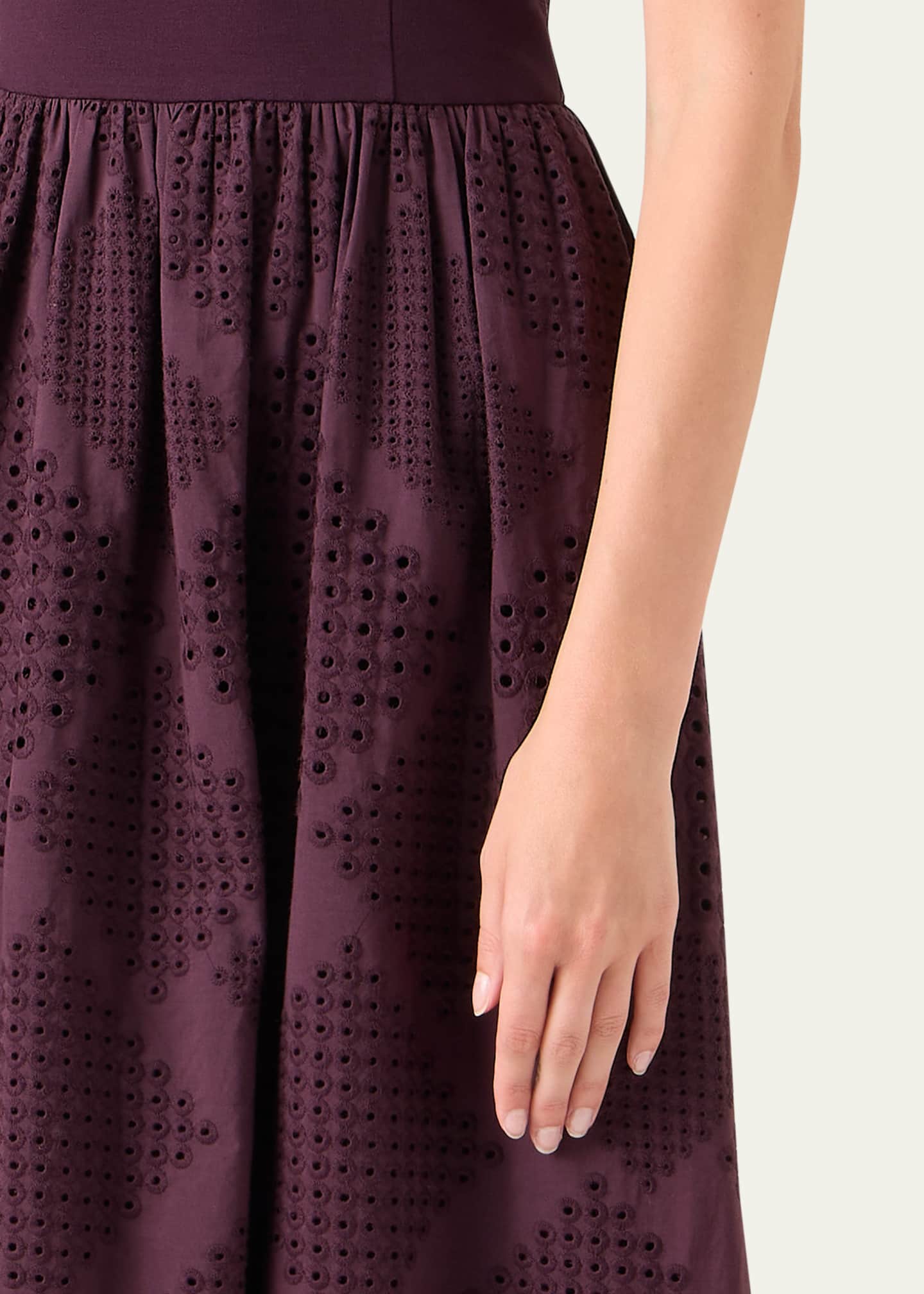 Belted Eyelet-Embroidered Cotton Midi Dress