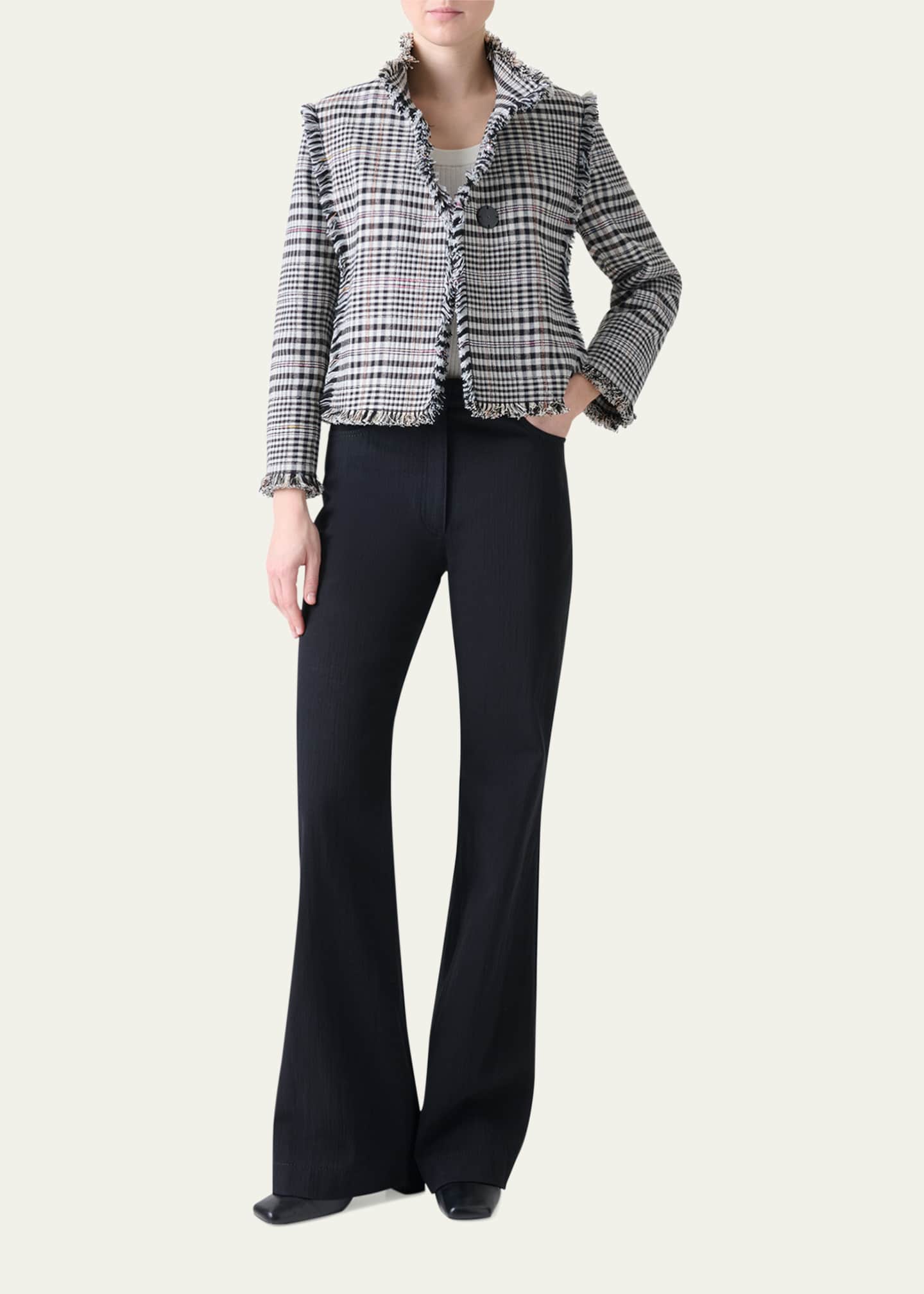 Akris punto Fringe-Trim Check Jacket Image 2 of 5