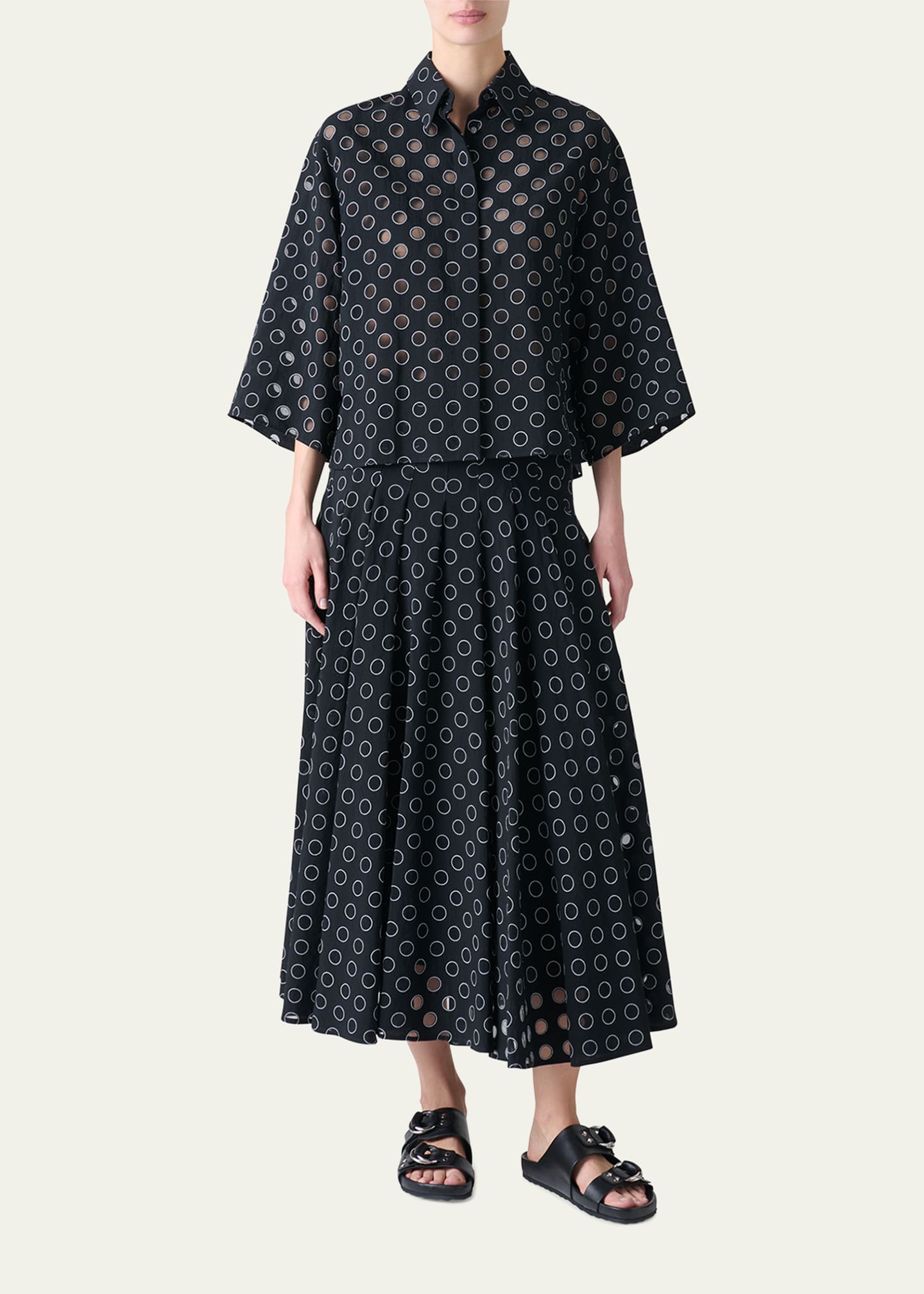 Akris punto Boxy Organza Polka Dot Blouse Image 2 of 5
