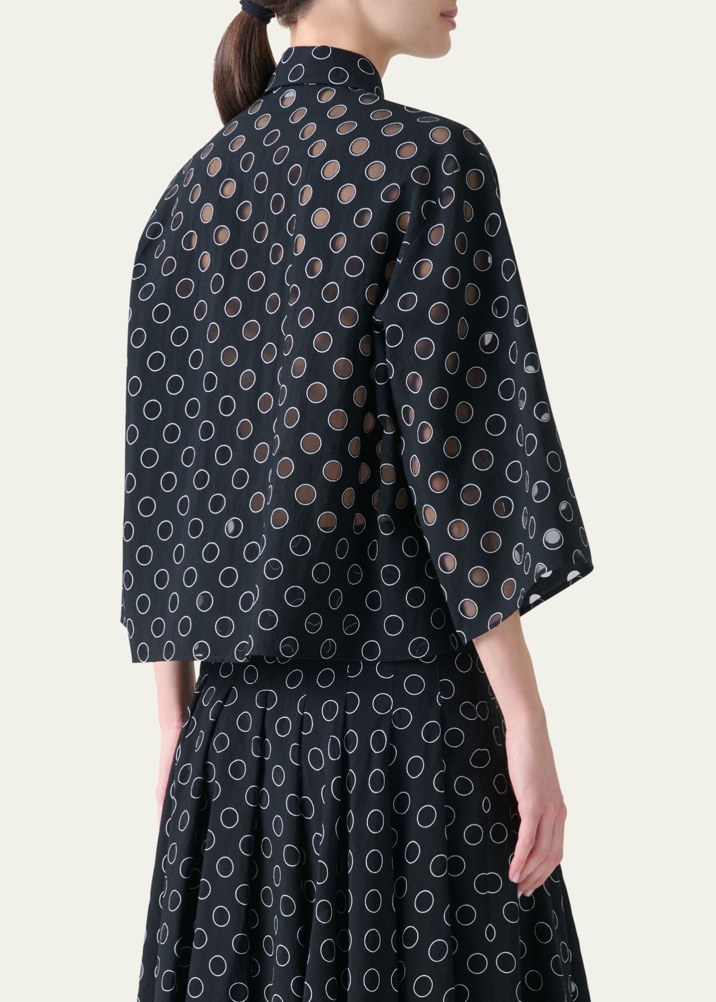 Akris punto Boxy Organza Polka Dot Blouse Image 3 of 5