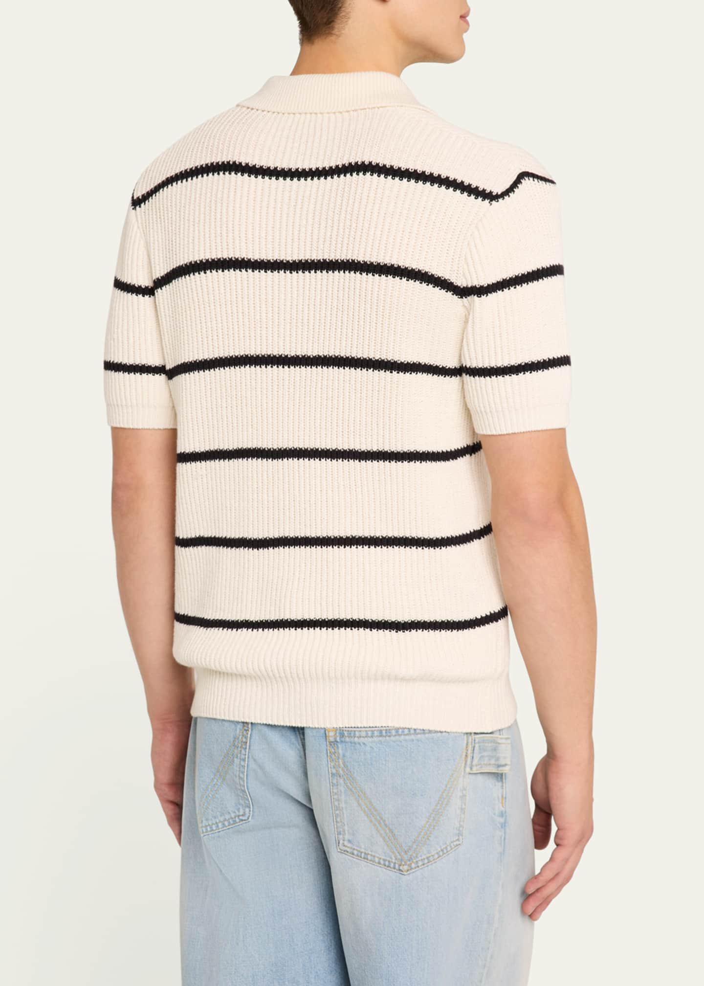 FRAME Men's Striped Polo Sweater Image 3 of 5