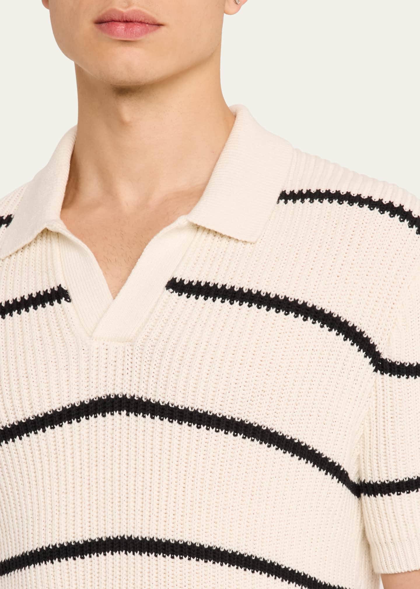 FRAME Men's Striped Polo Sweater Image 5 of 5
