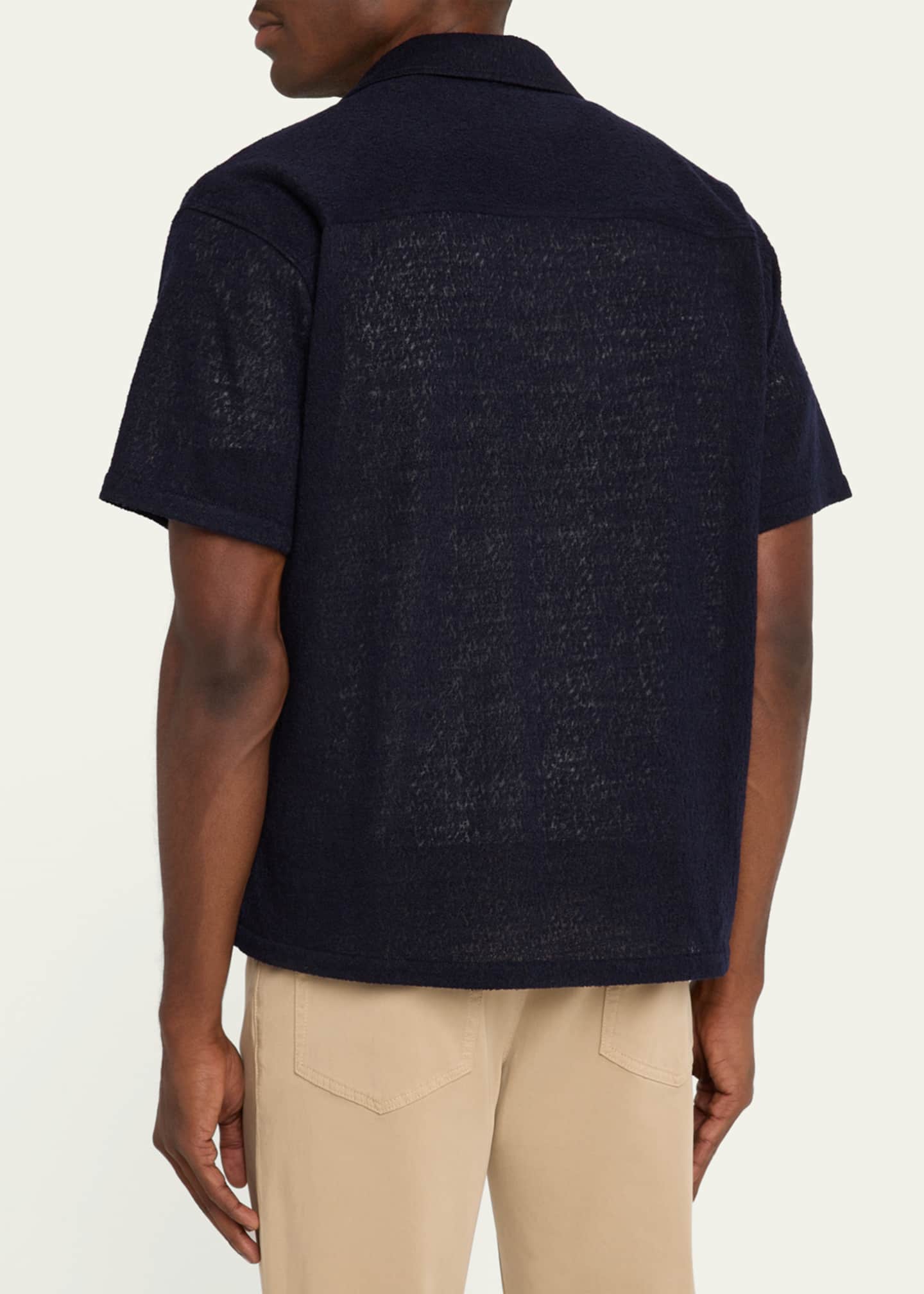 FRAME Men's Textured Terry Camp Shirt Image 3 of 5