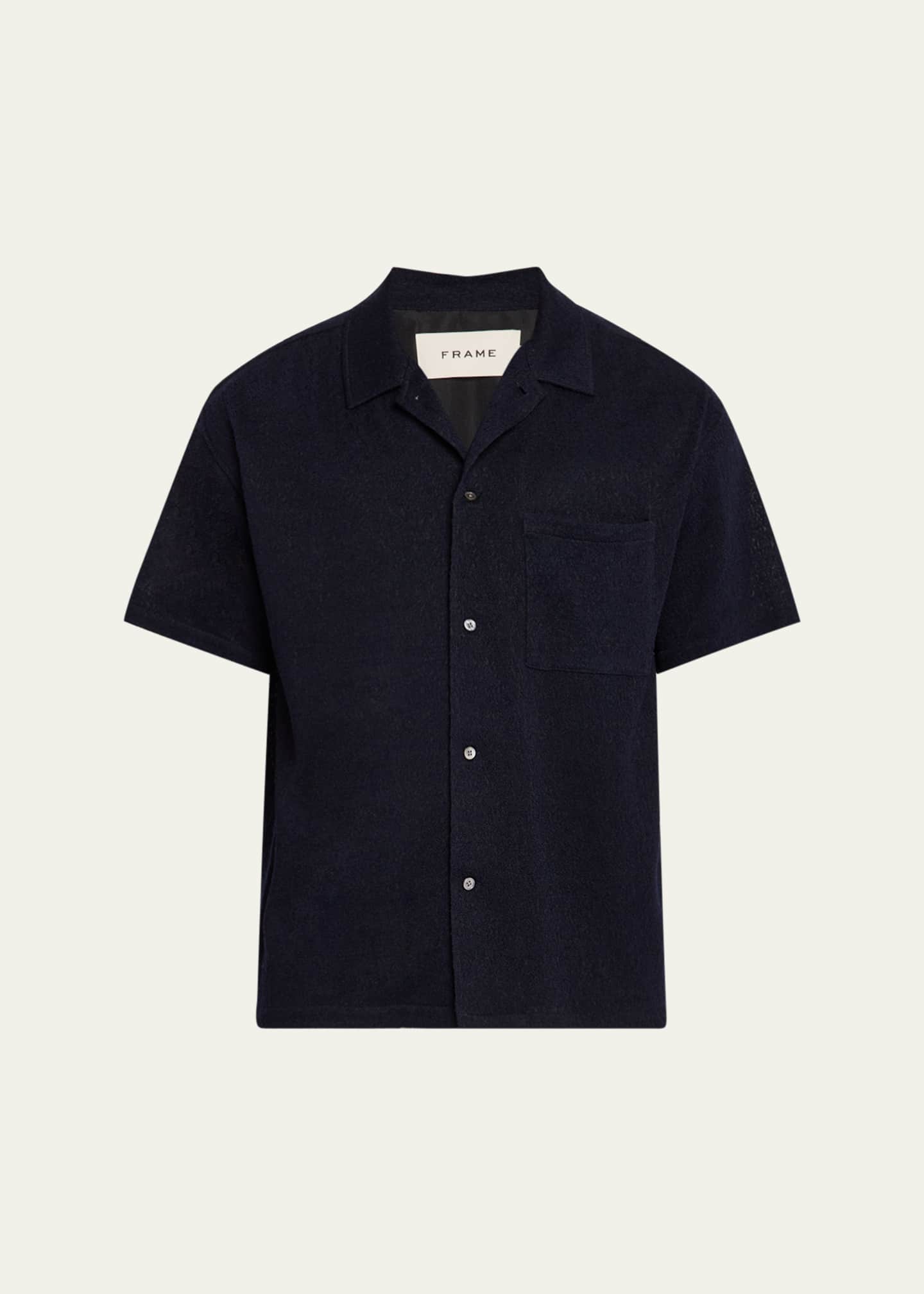 FRAME Men's Textured Terry Camp Shirt Image 1 of 5