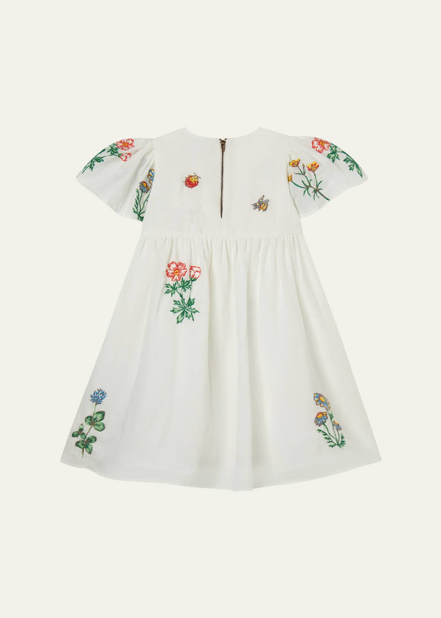 Stella McCartney Kids Girl's Embroidered Cotton-Linen Dress, Size 4-10 Image 2 of 2