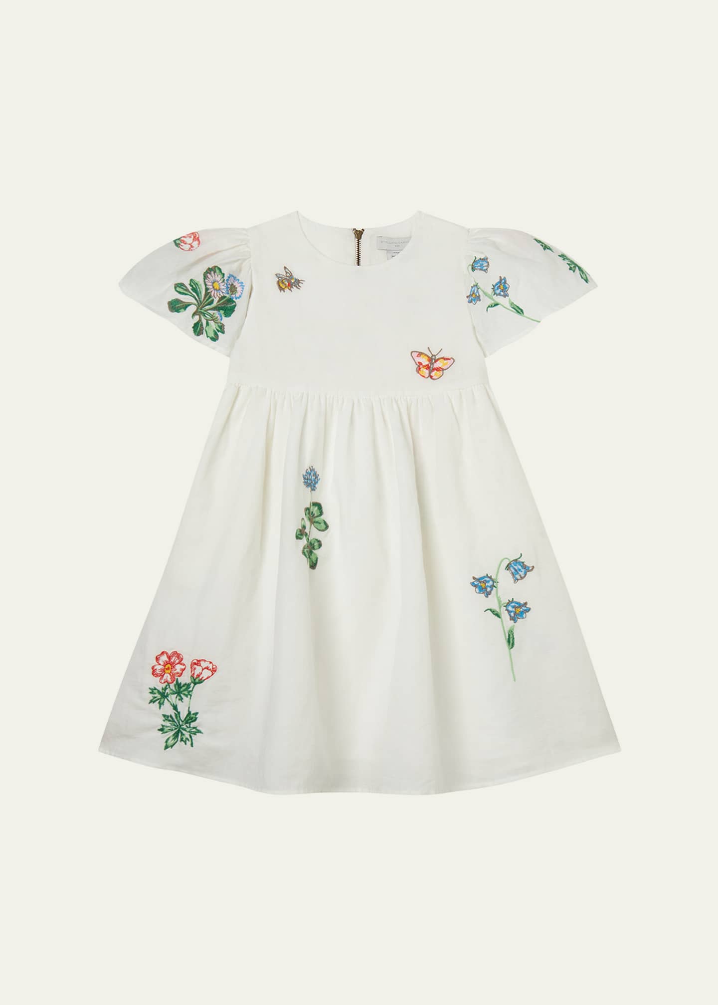 Stella McCartney Kids Girl's Embroidered Cotton-Linen Dress, Size 4-10 Image 1 of 2
