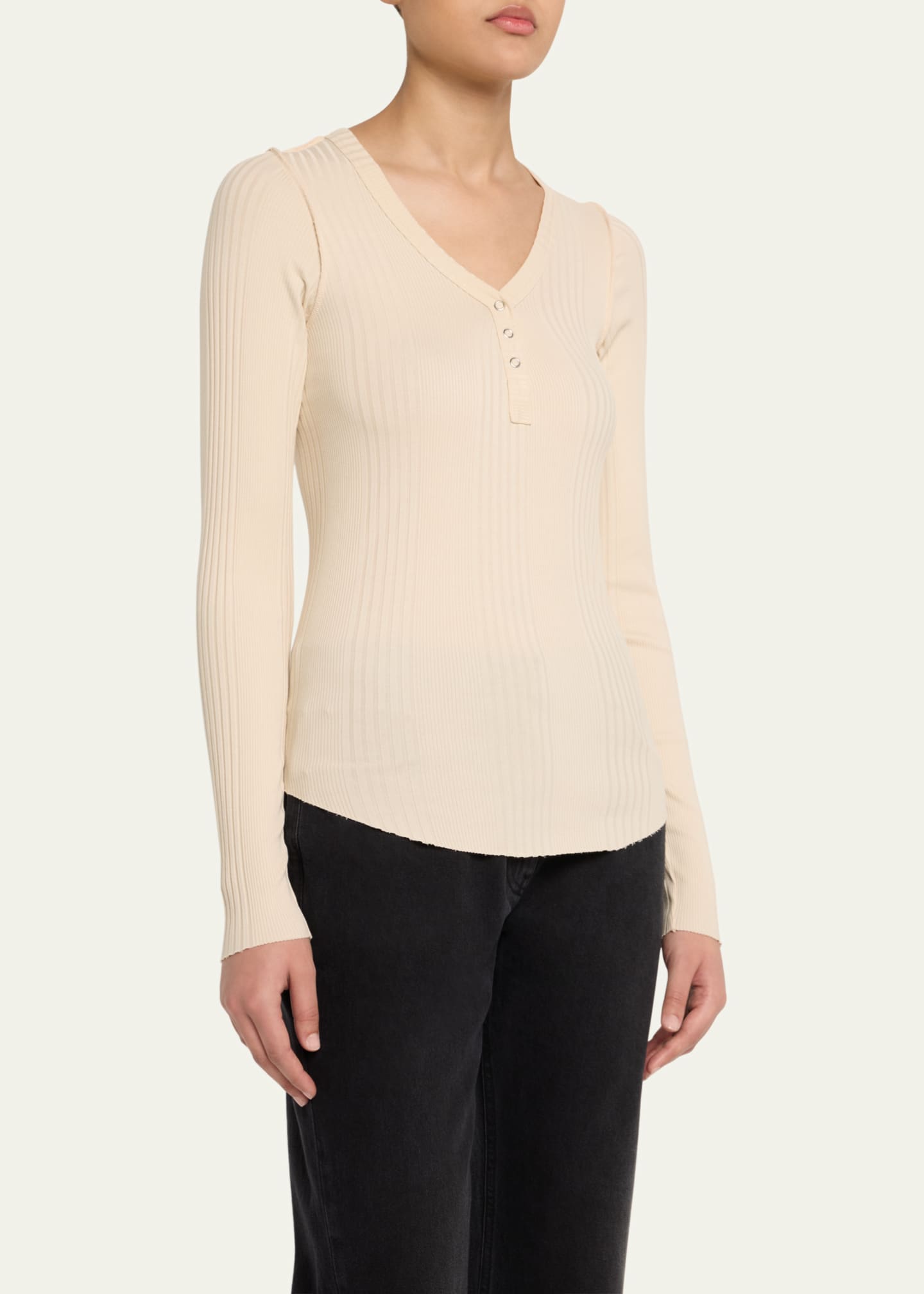 NSF Clothing Cody Fitted Snap Henley Image 4 of 5
