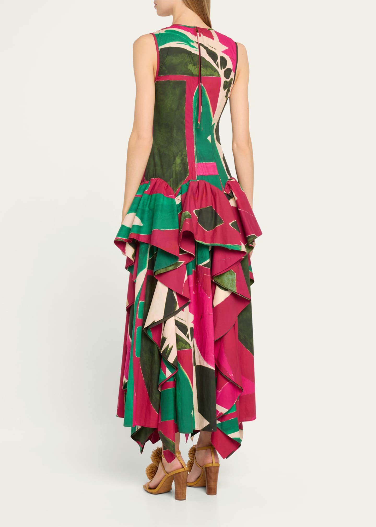 Ulla Johnson UJ x Lee Krasner Mural Sleeveless Ruffle Dress Image 3 of 5