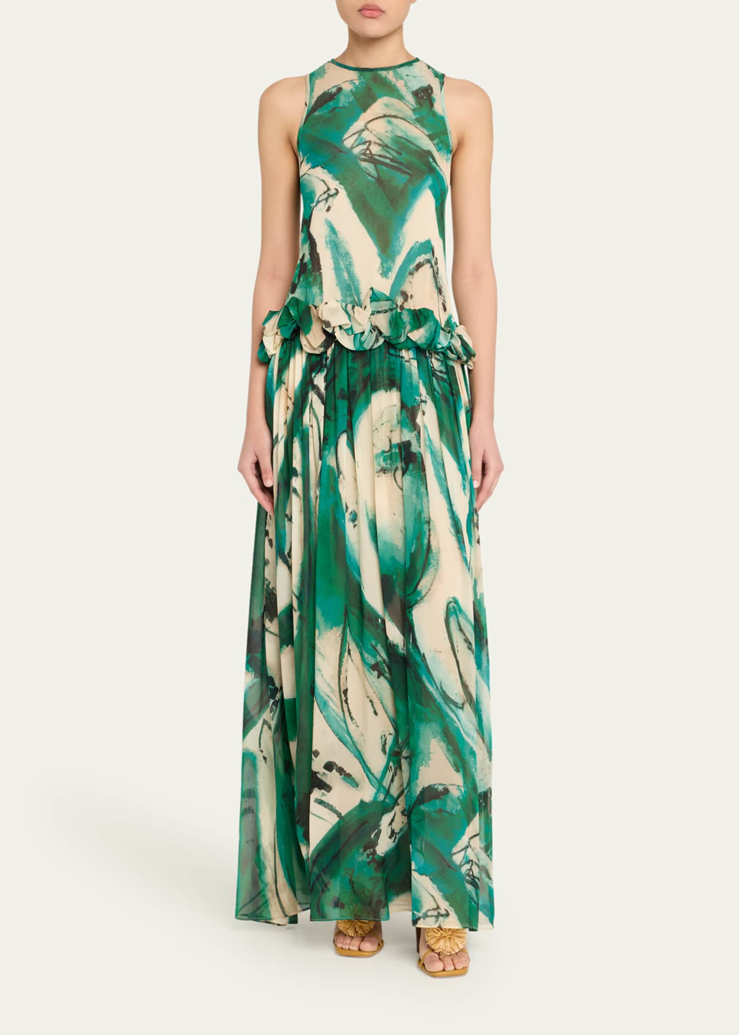 Ulla Johnson UJ x Lee Krasner Helen Abstract Print Gown Image 2 of 5