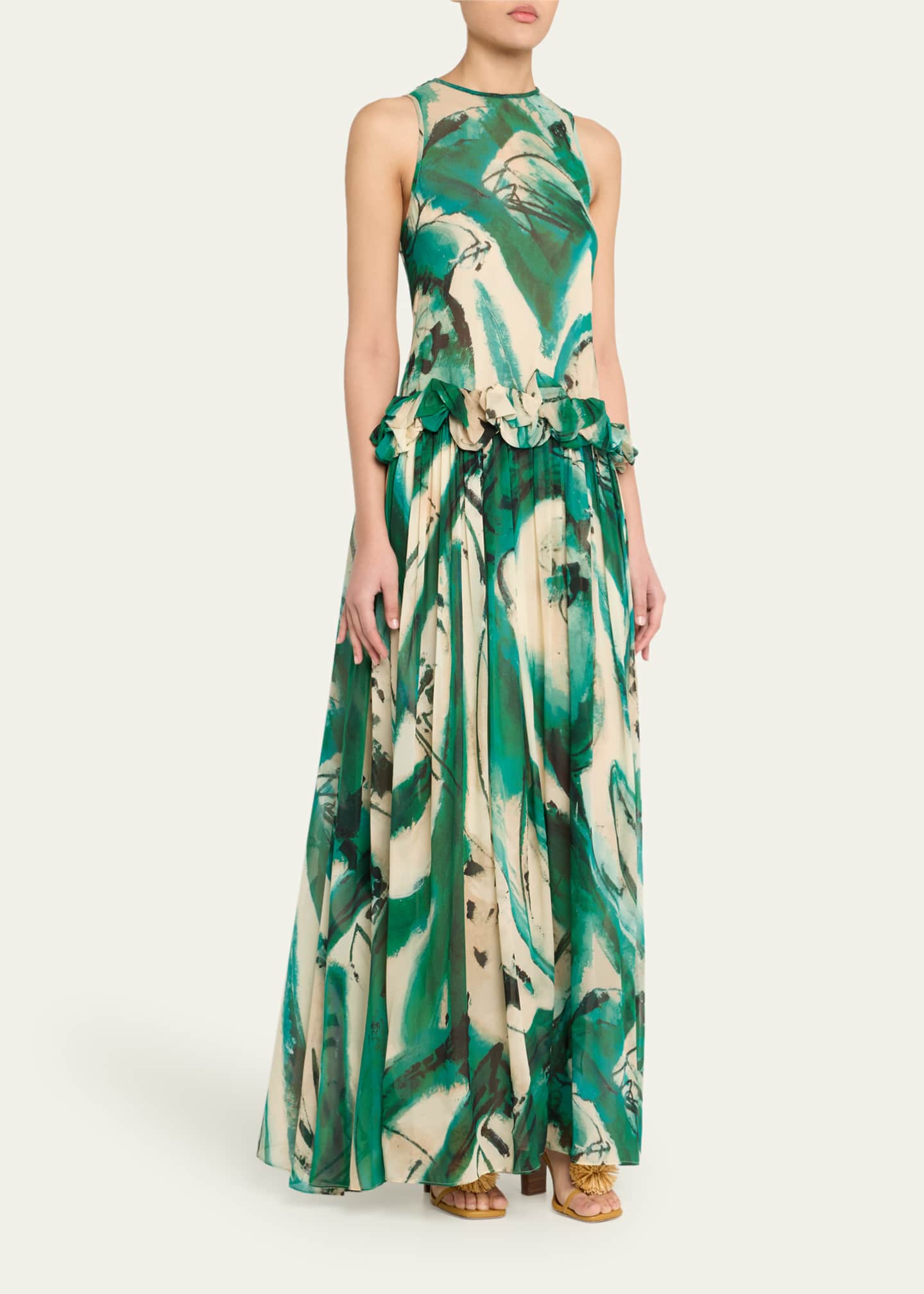 Ulla Johnson UJ x Lee Krasner Helen Abstract Print Gown Image 4 of 5