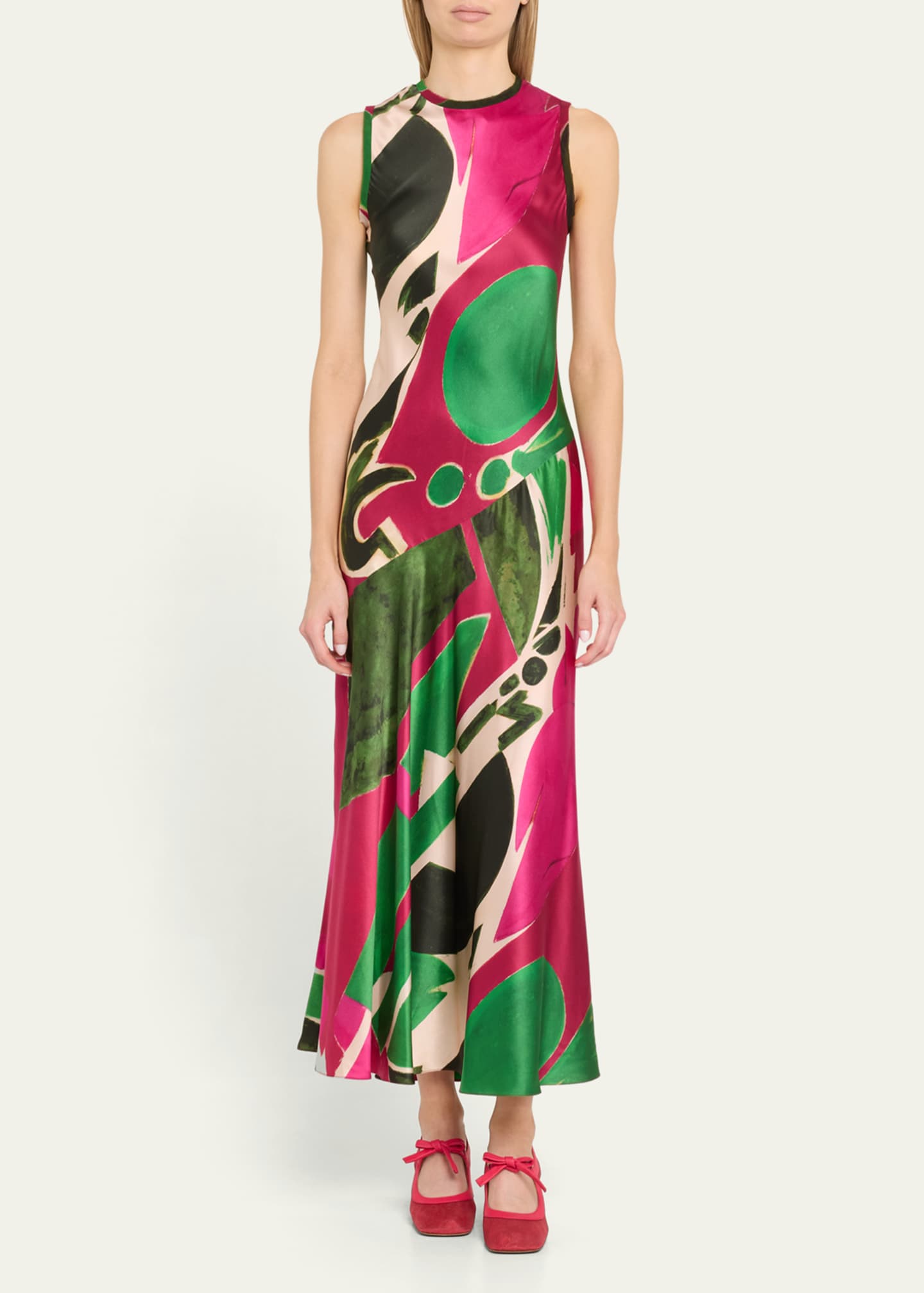 Ulla Johnson UJ x Lee Krasner Gaea Abstract Silk Slip Dress Image 2 of 5
