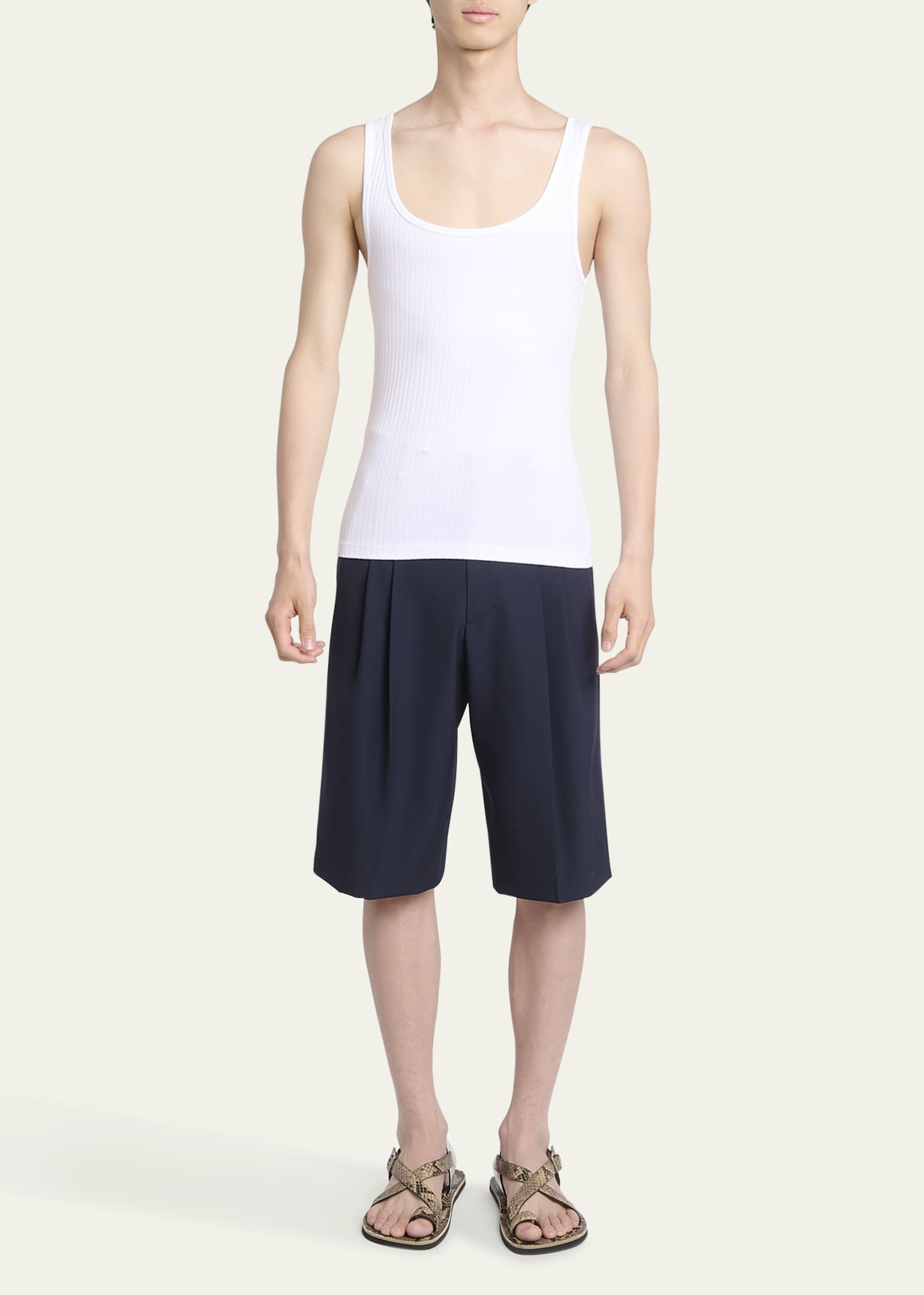 Dries Van Noten Men's Holly Ribbed Tank Top Image 2 of 5