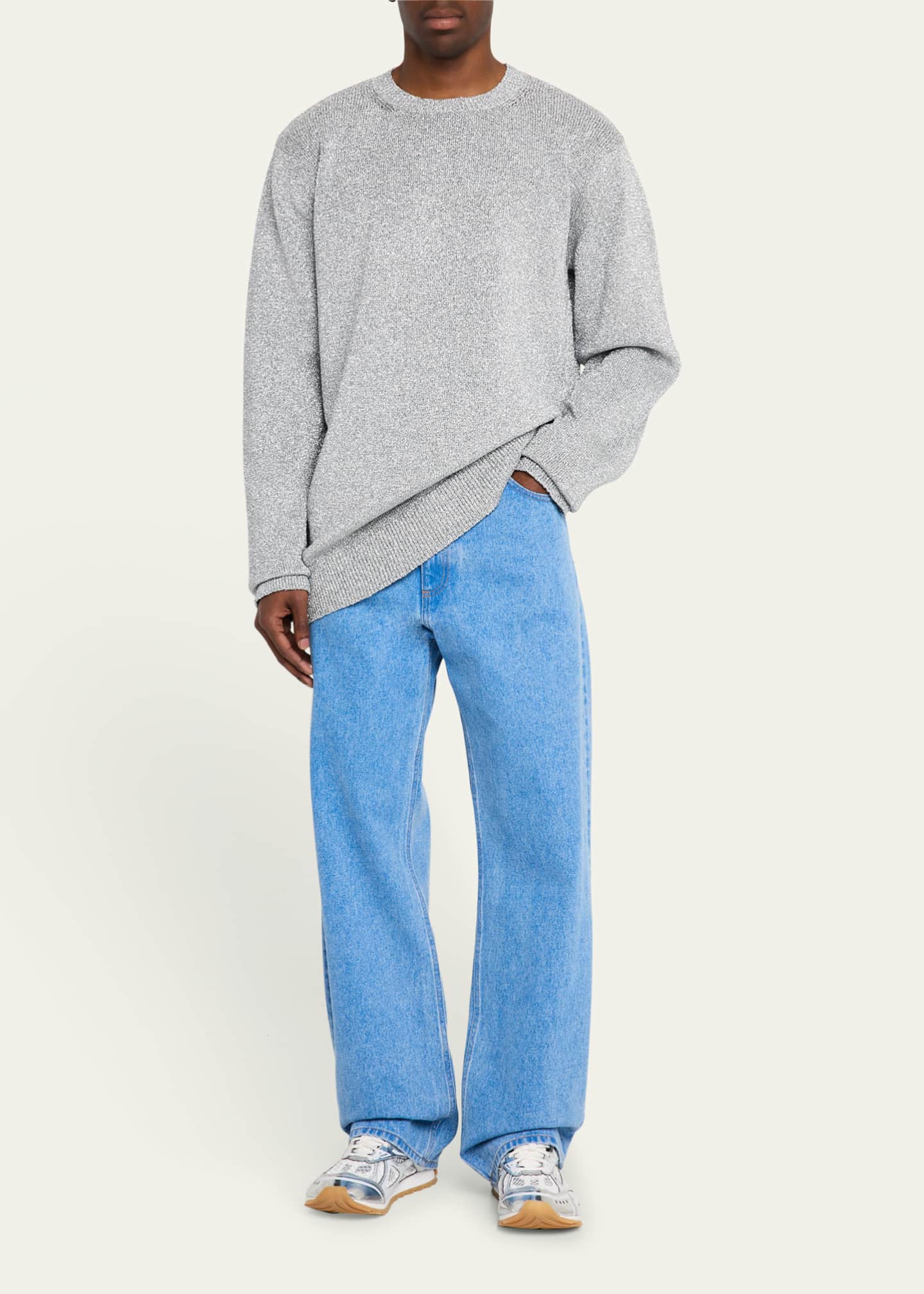 Dries Van Noten Men's Metallic Crew Sweater Image 2 of 5