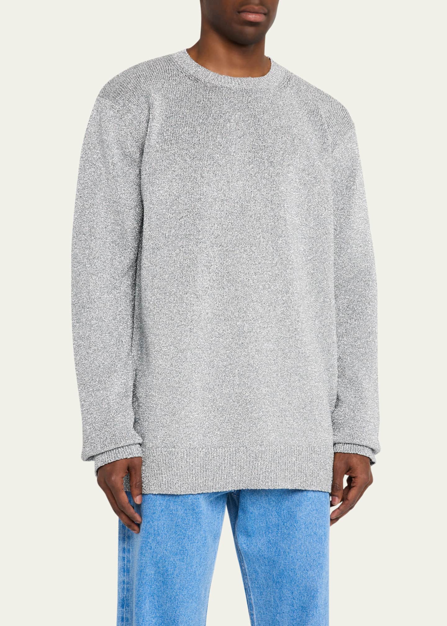 Dries Van Noten Men's Metallic Crew Sweater Image 4 of 5