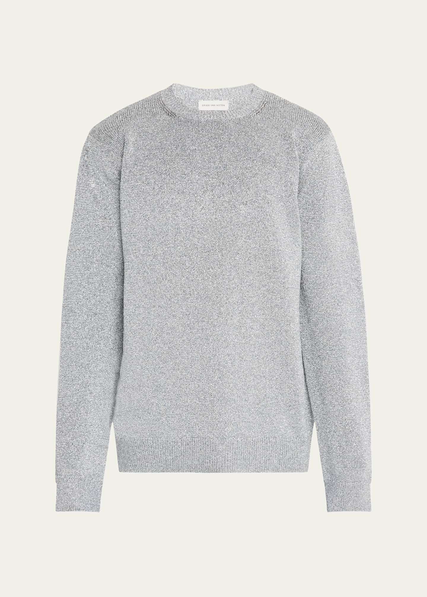 Dries Van Noten Men's Metallic Crew Sweater Image 1 of 5