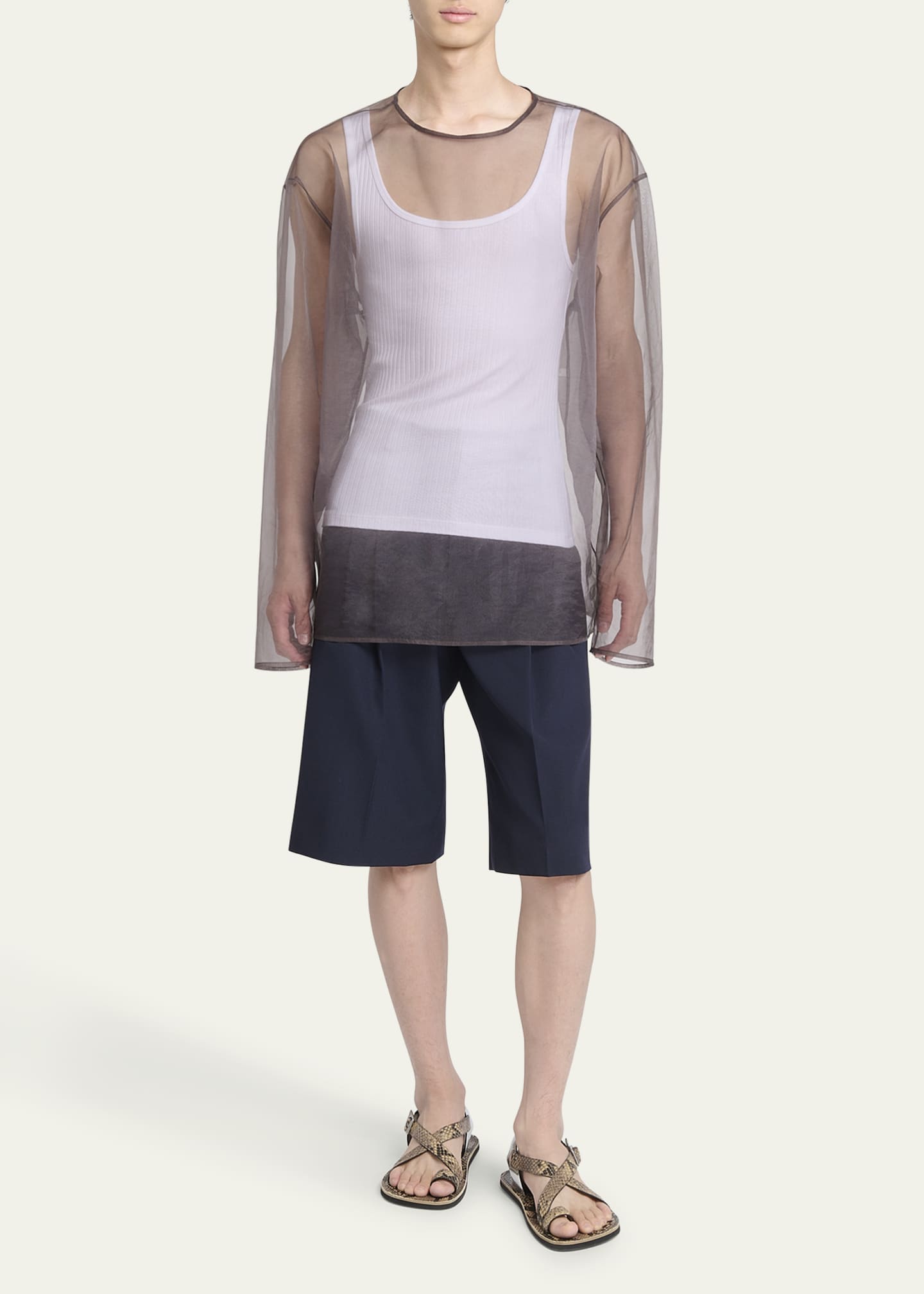 Dries Van Noten Men's Camille Organza Top Image 2 of 5