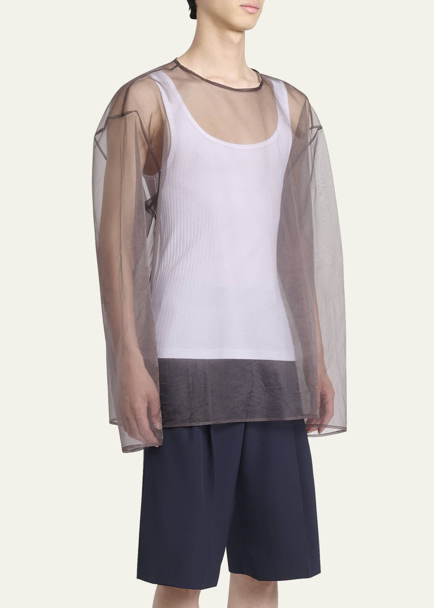 Dries Van Noten Men's Camille Organza Top Image 4 of 5