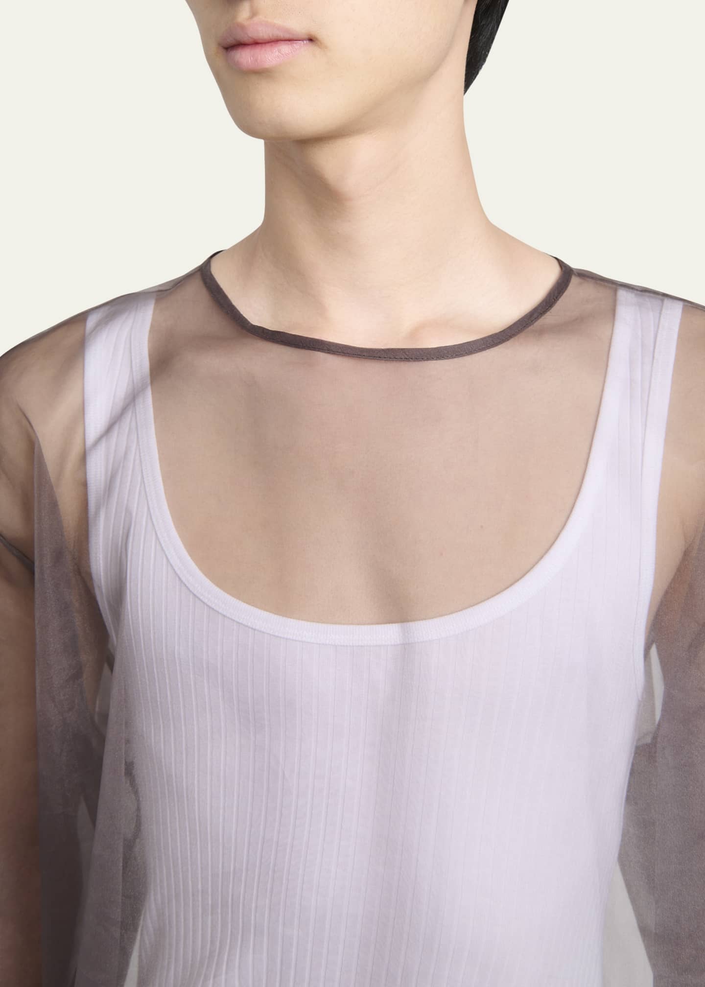 Dries Van Noten Men's Camille Organza Top Image 5 of 5